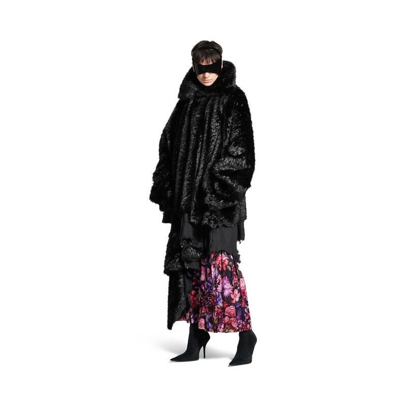 Balenciaga o1tr1nto1225 Synthetic Furry Jacket in Black Size M / US 6-8 / IT 42-44 - 2 Thumbnail