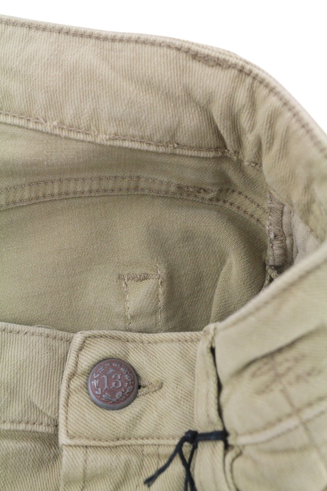 R13 BOY STRAIGHT 28 Khaki Stretch Washed Cropped Zip 86280 Size 28" / US 6 / IT 42 - 15 Thumbnail
