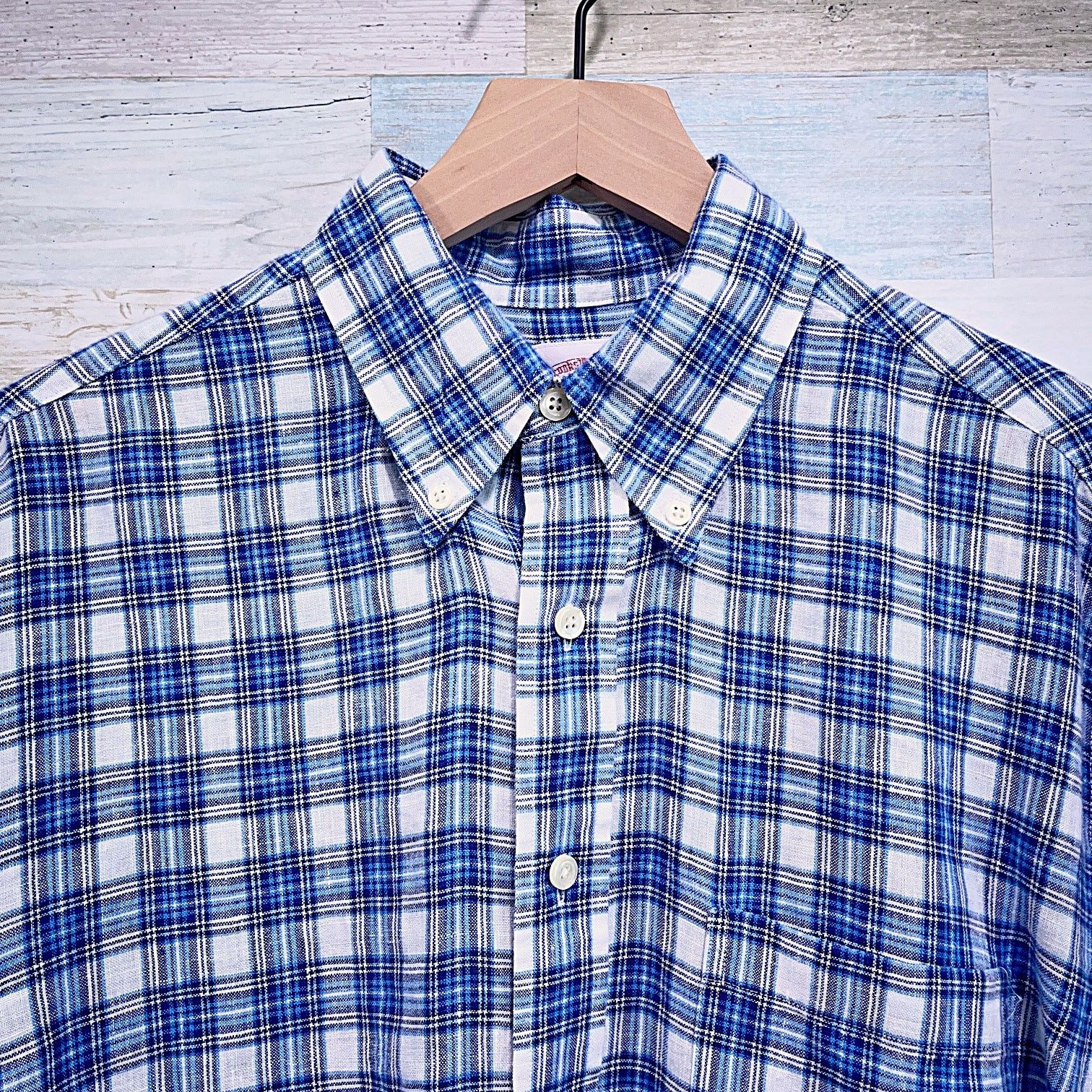 Brooks Brothers Brooks Brothers Linen Oxford Polo Shirt Blue White Plaid M Size US M / EU 48-50 / 2 - 2 Thumbnail