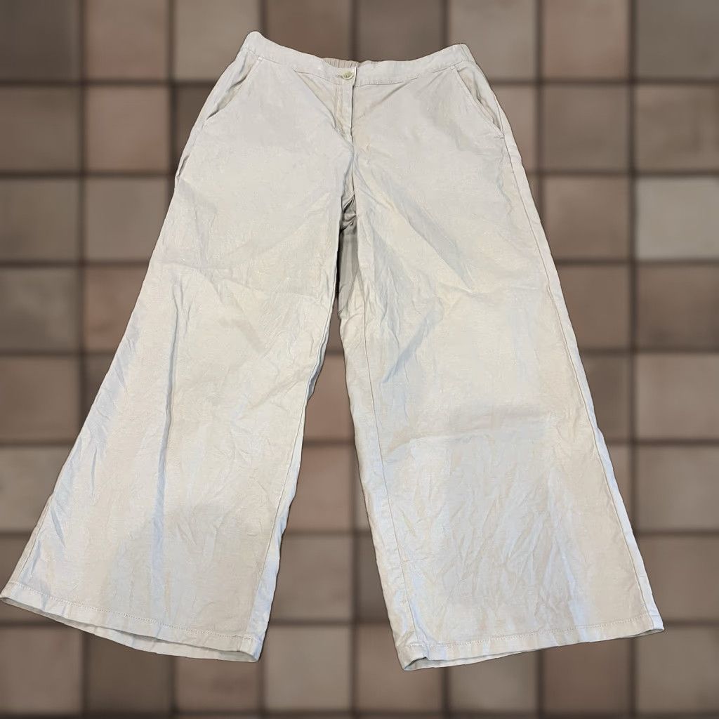 Eileen Fisher Eileen Fisher Women's Beige Organic Cotton Hemp Relaxed Ankle Pants Size Small Size 28" / US 6 / IT 42 - 1 Thumbnail