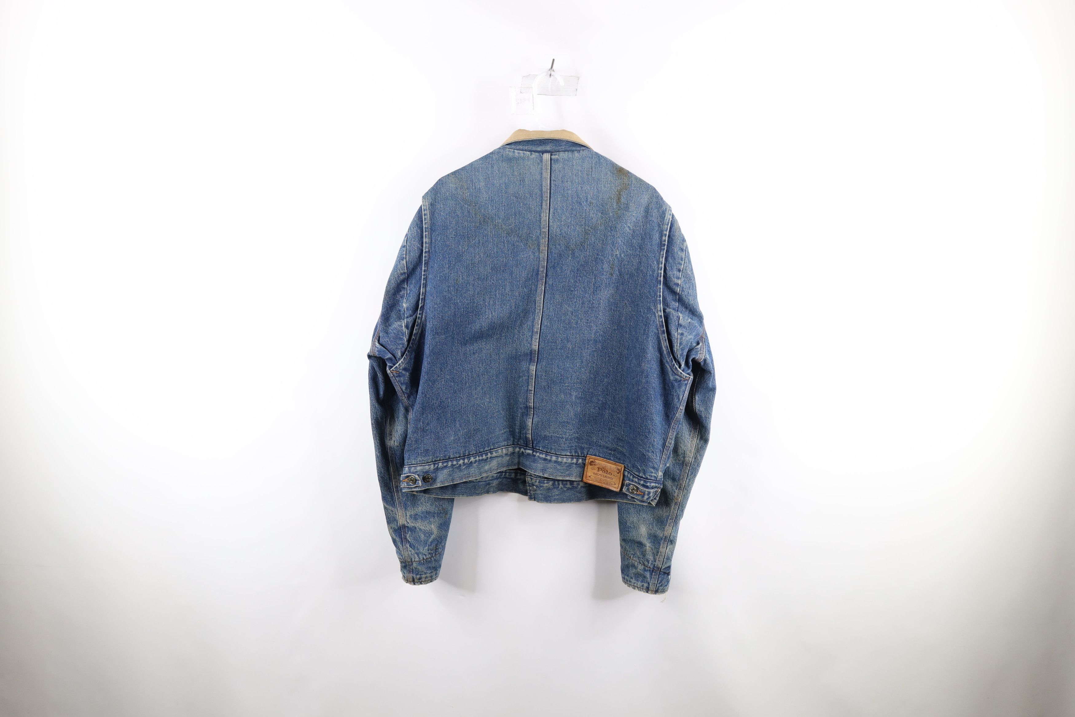 Ralph Lauren × Vintage Vintage 90s Ralph Lauren Dungarees Denim Trucker Jacket Size US XL / EU 56 / 4 - 14 Thumbnail