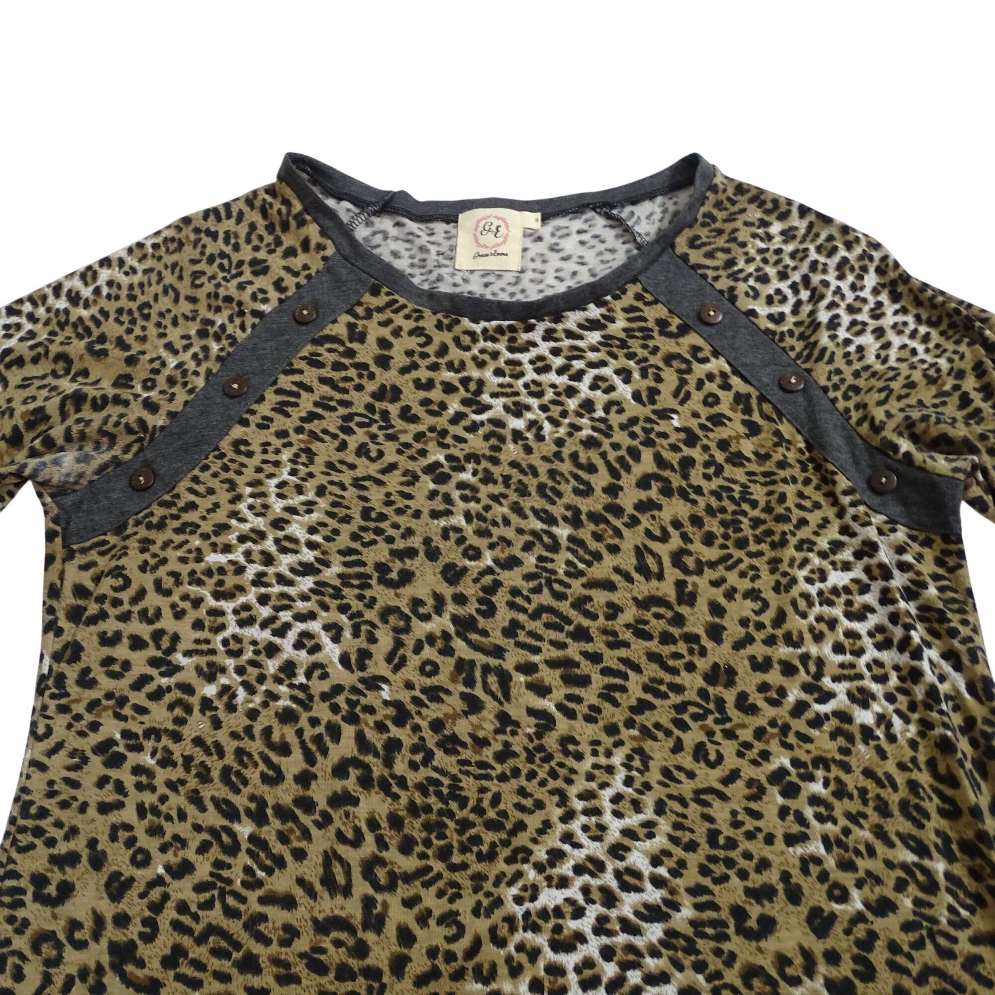 Other Grace and Emma Leopard Animal Print Long Sleeve Top Size S Size S / US 4 / IT 40 - 2 Thumbnail