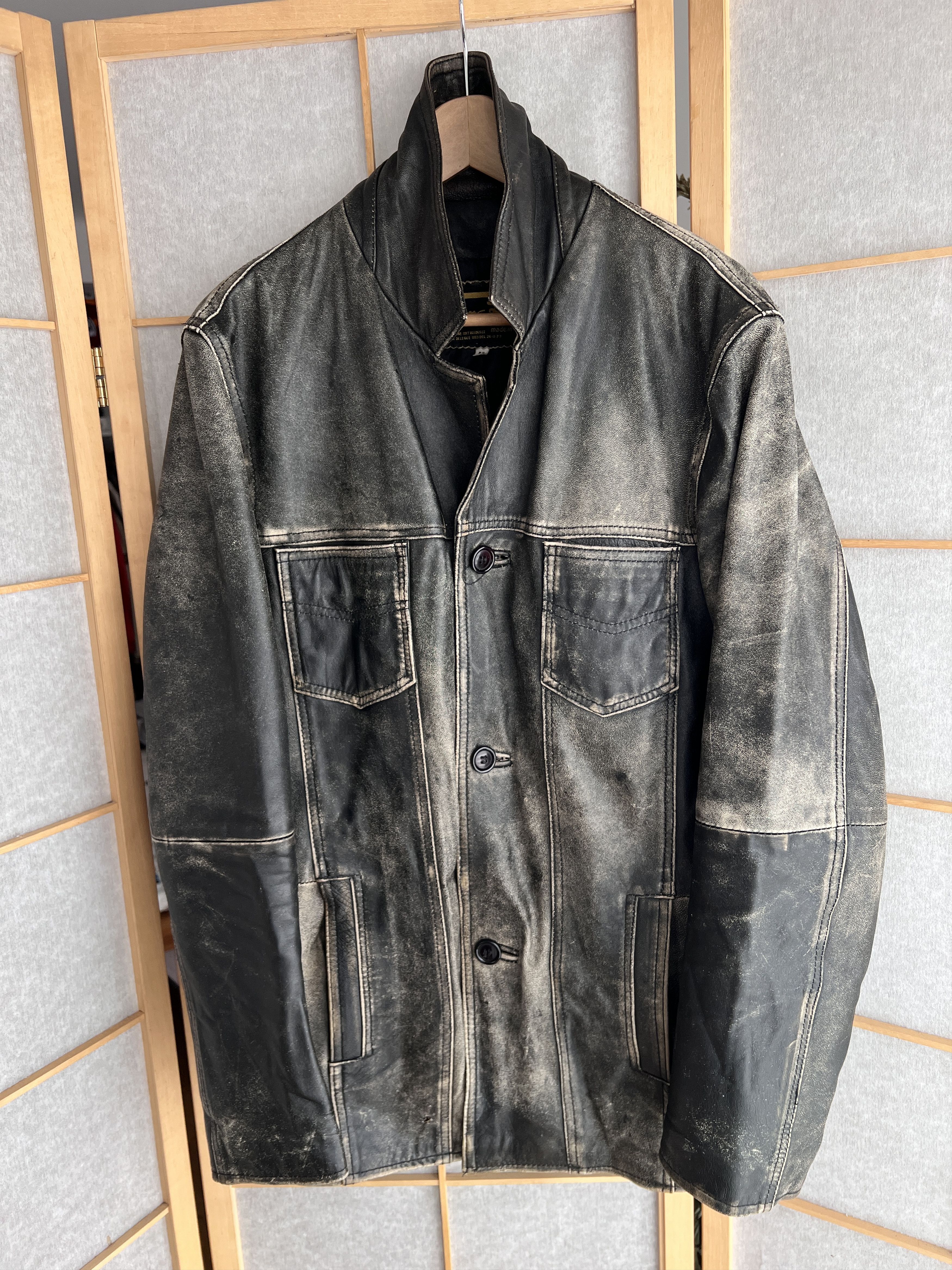 If Six Was Nine Diesel style true faded leather Jacket washed Vintage opium Size US M / EU 48-50 / 2 - 5 Thumbnail