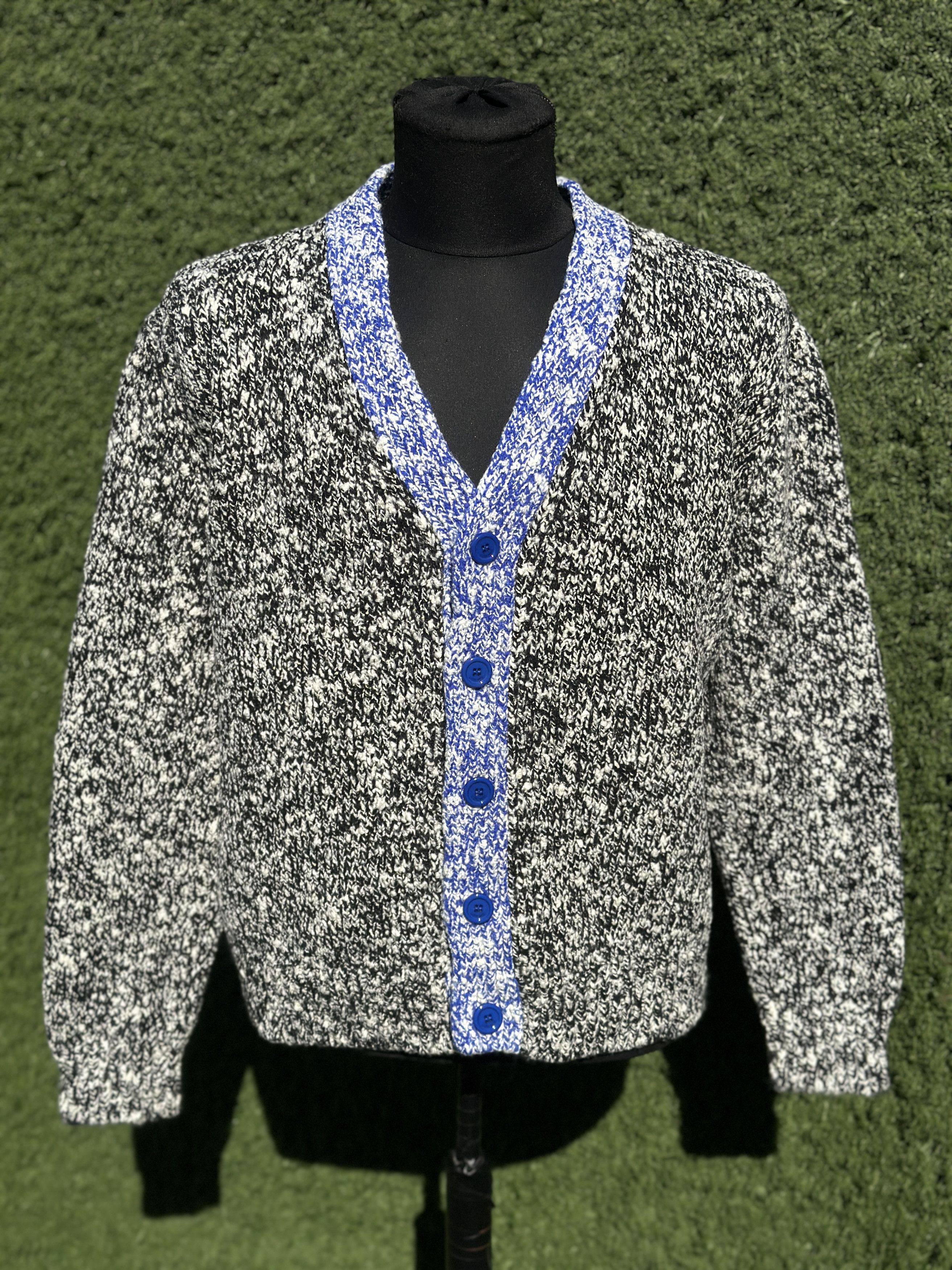 Loewe Loewe Wool Cardigan XL Blue Logo Back Knit Dropped Shoulder Size US XL / EU 56 / 4 - 6 Thumbnail