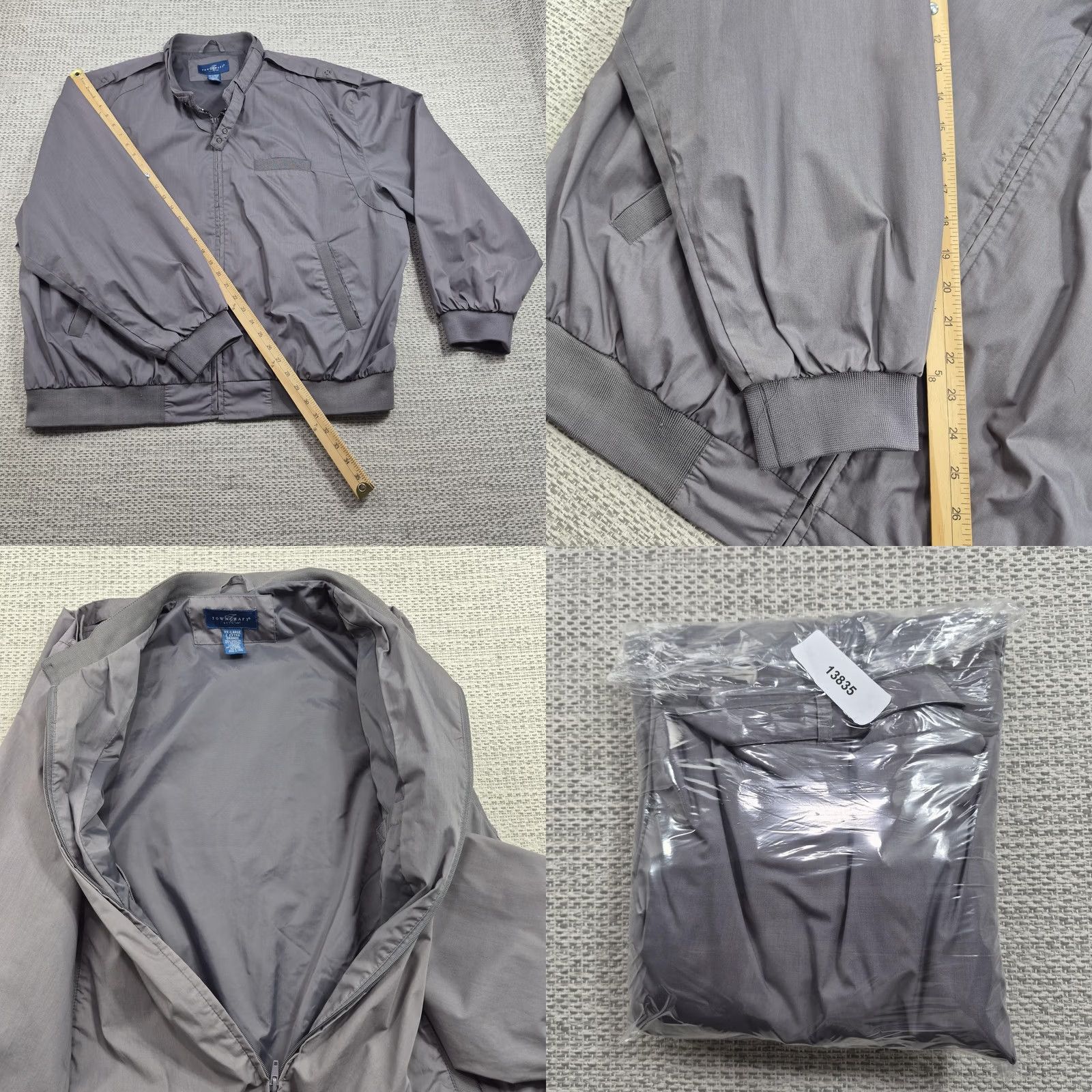 Vintage VINTAGE Towncraft Jacket Mens 2XL Gray Full Zip Softshell Bomber Jacket 80s 90s Mens Regular Size US XXL / EU 58 / 5 - 9 Thumbnail