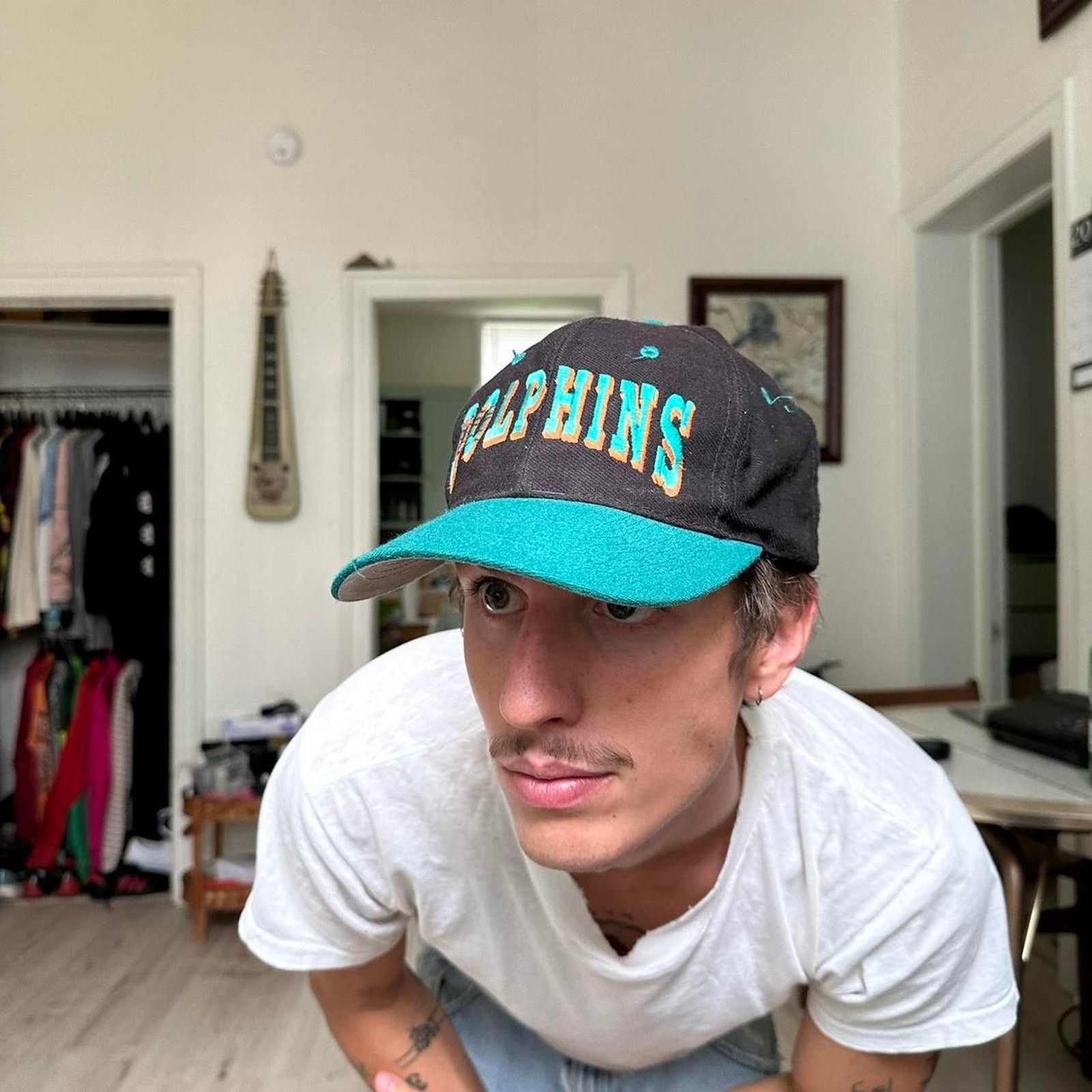 Vintage Rare Vintage 90s Miami Dolphins Script Logo SnapBack Hat Size ONE SIZE - 6 Thumbnail