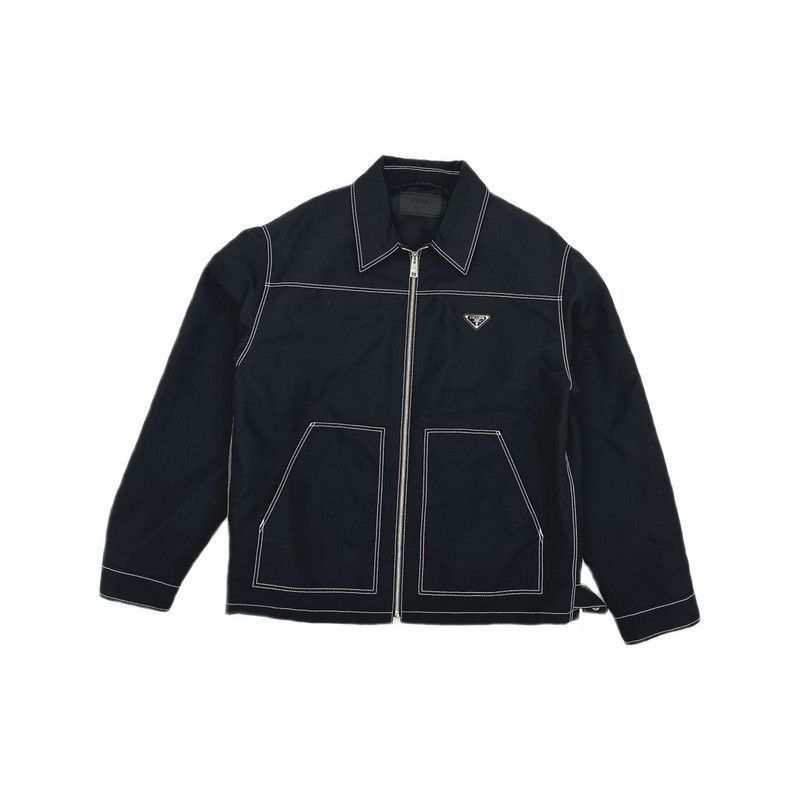 Prada Prada Black Logo Long Sleeve Jacket for Men-2506 Size US M / EU 48-50 / 2 - 1 Thumbnail