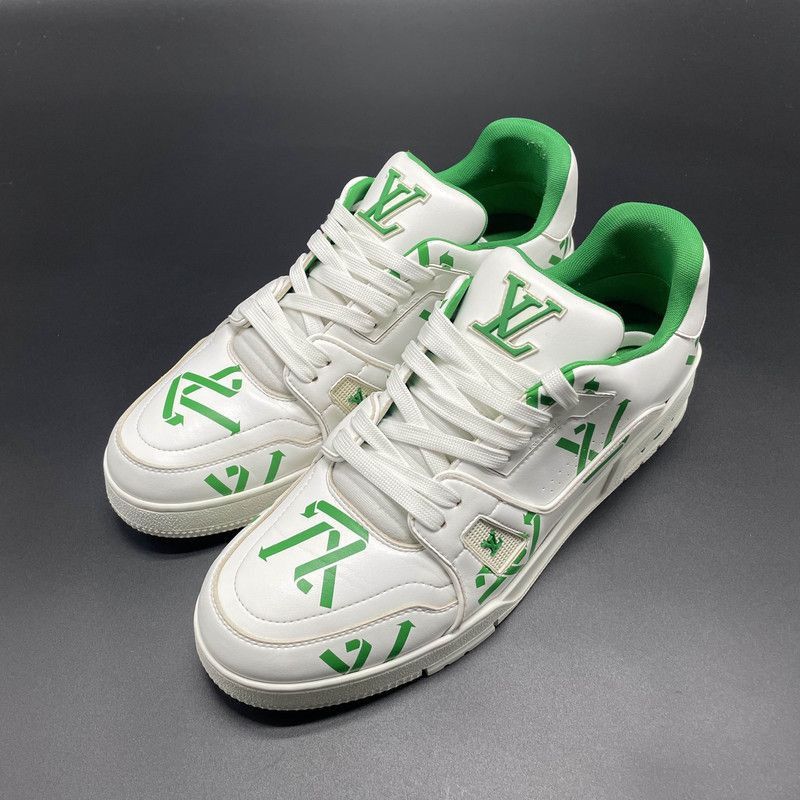 Louis Vuitton Low-Top Trainer Sneakers White Green -2508