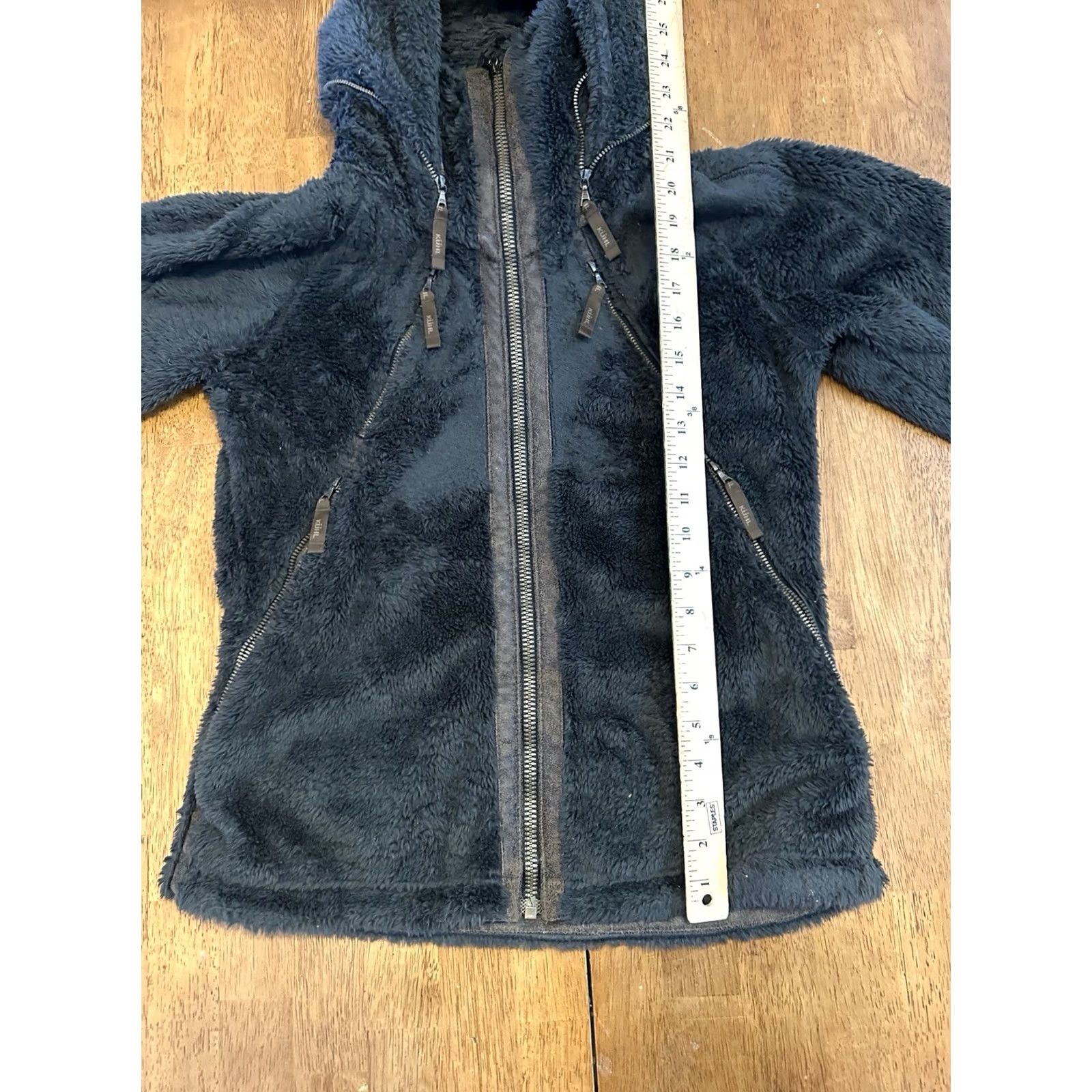 Vintage Kuhl Flight Jacket Hoodie Women M Sherpa Fleece Zip Up Distress Charcoal With Brown Trim Size M / US 6-8 / IT 42-44 - 8 Thumbnail