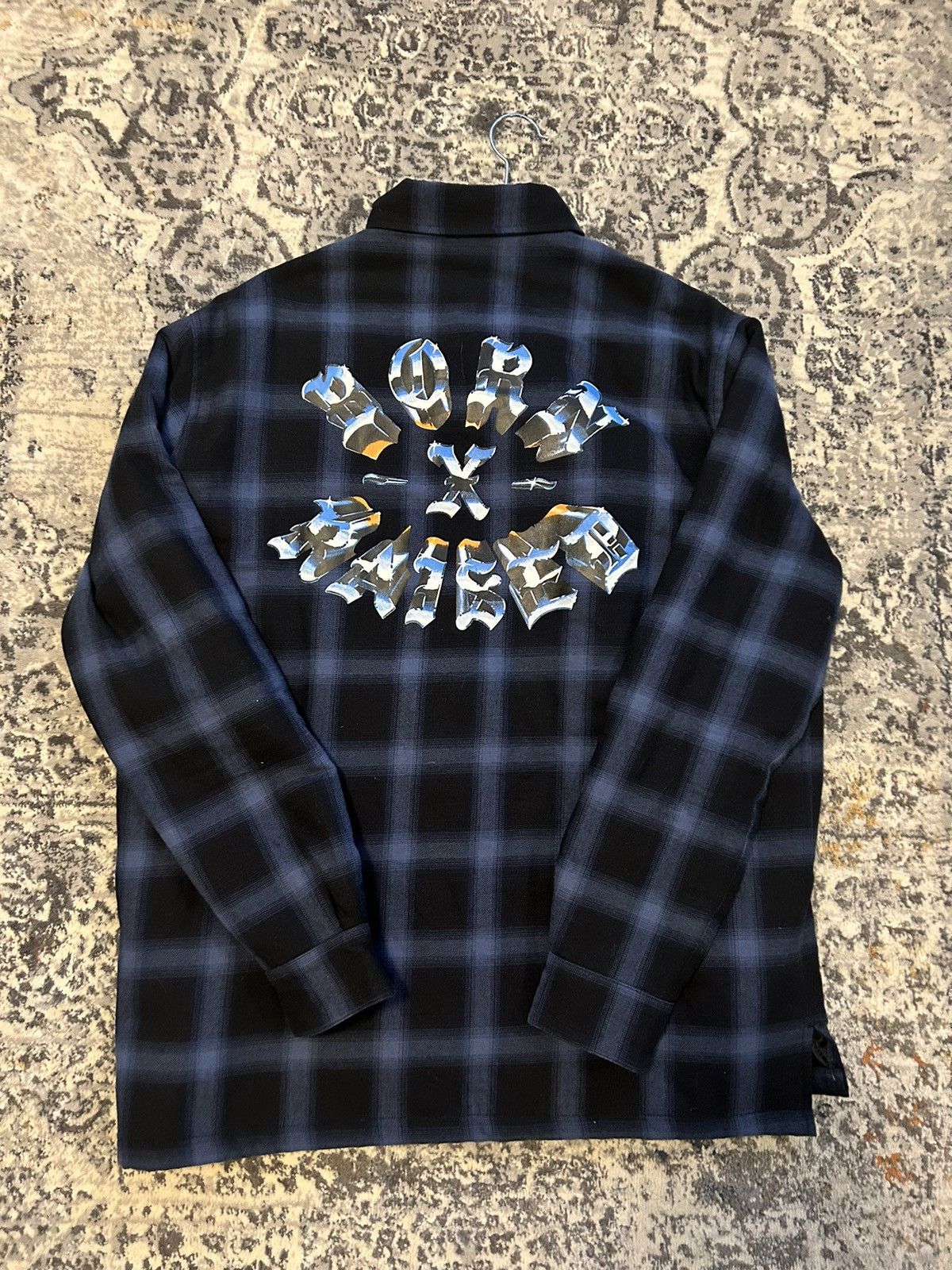 Born X Raised Born X Raised Chrome Logo Flannel | Grailed