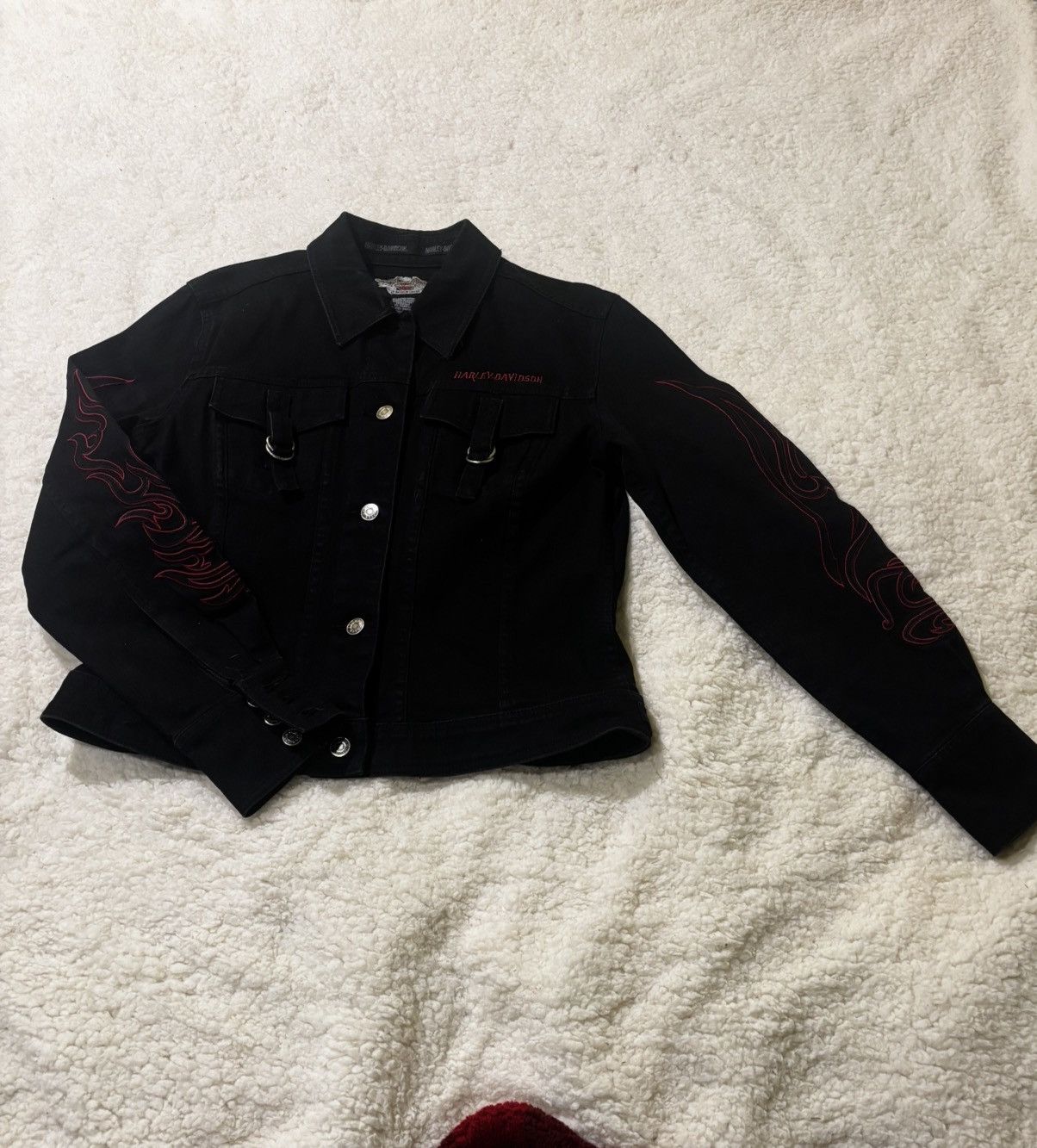 Harley Davidson Black denim jacket0241 Size M / US 6-8 / IT 42-44 - 11 Thumbnail