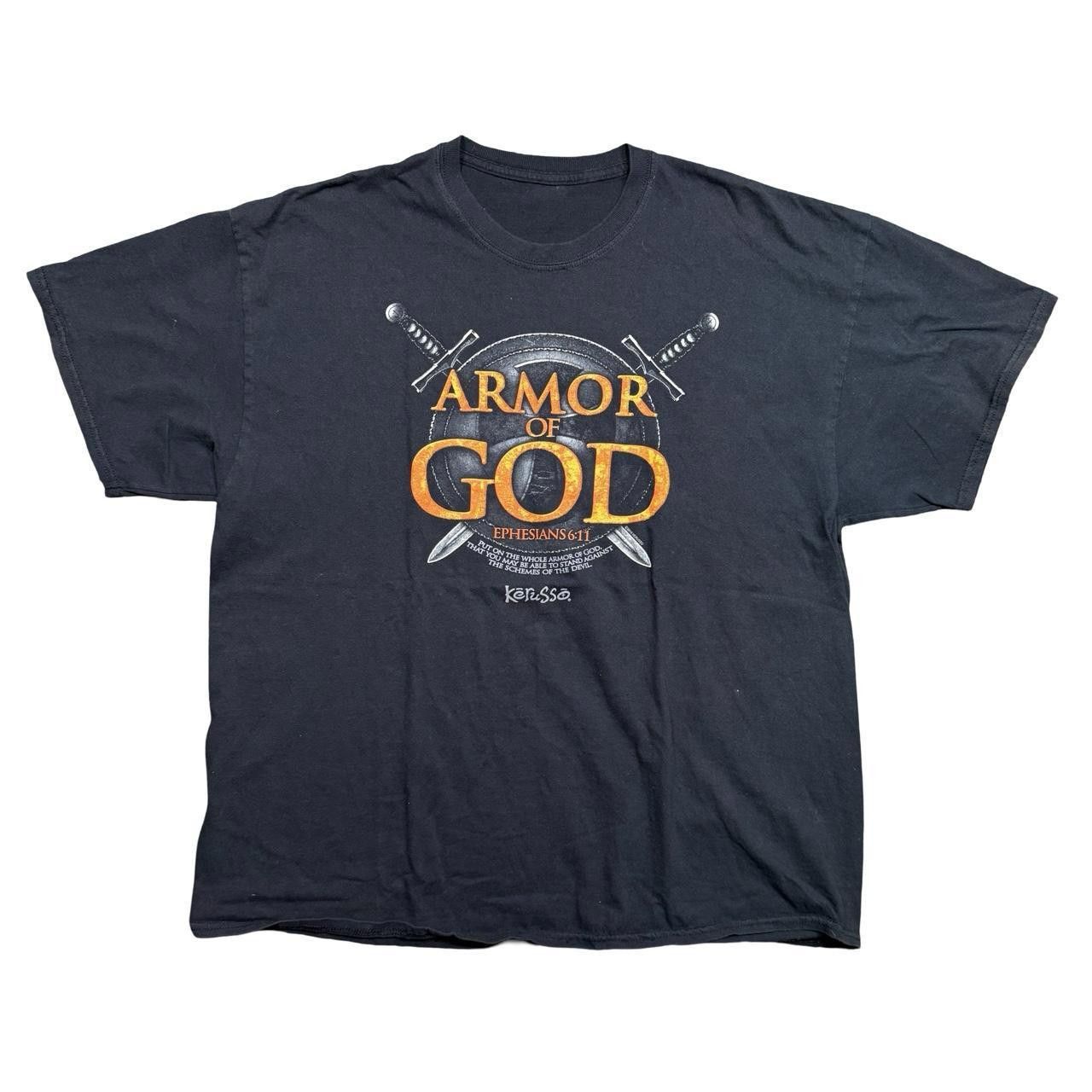 Designer Armor of God Kerusso Y2K Christian Bible T-Shirt Size US XL / EU 56 / 4 - 1 Thumbnail
