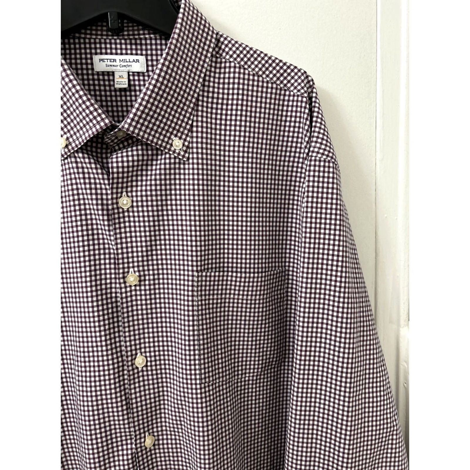 Peter Millar Peter Millar Summer Comfort Shirt Mens XL Red White Plaid Button-Down Long Sleeve Shirt Size US XL / EU 56 / 4 - 4 Thumbnail