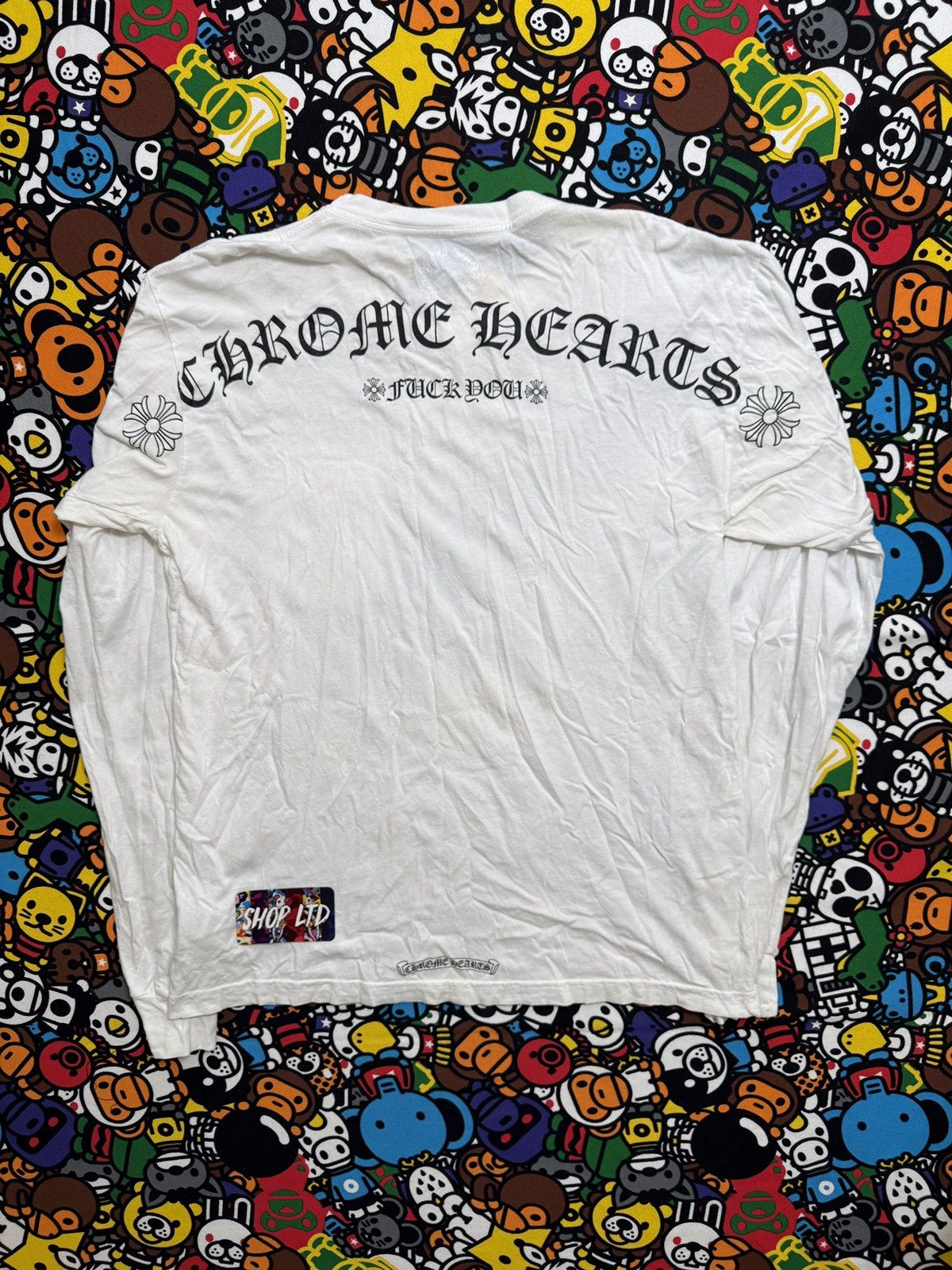 Chrome Hearts Chrome Hearts White Script Logo Long Sleeve Tee Size US L / EU 52-54 / 3 - 1 Thumbnail