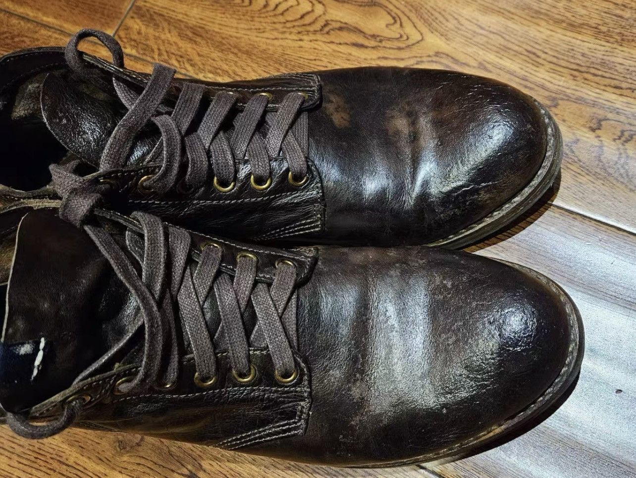 Vintage x Visvim 21Aw Kangaroo Leather Mud Dyed Brigadier M10 Shoes in Brown, Men's
