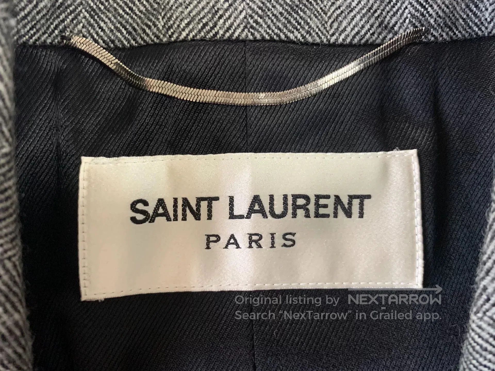 Saint Laurent Paris Saint Laurent 17FW Gray Herringbone Coat. Size US M / EU 48-50 / 2 - 3 Thumbnail