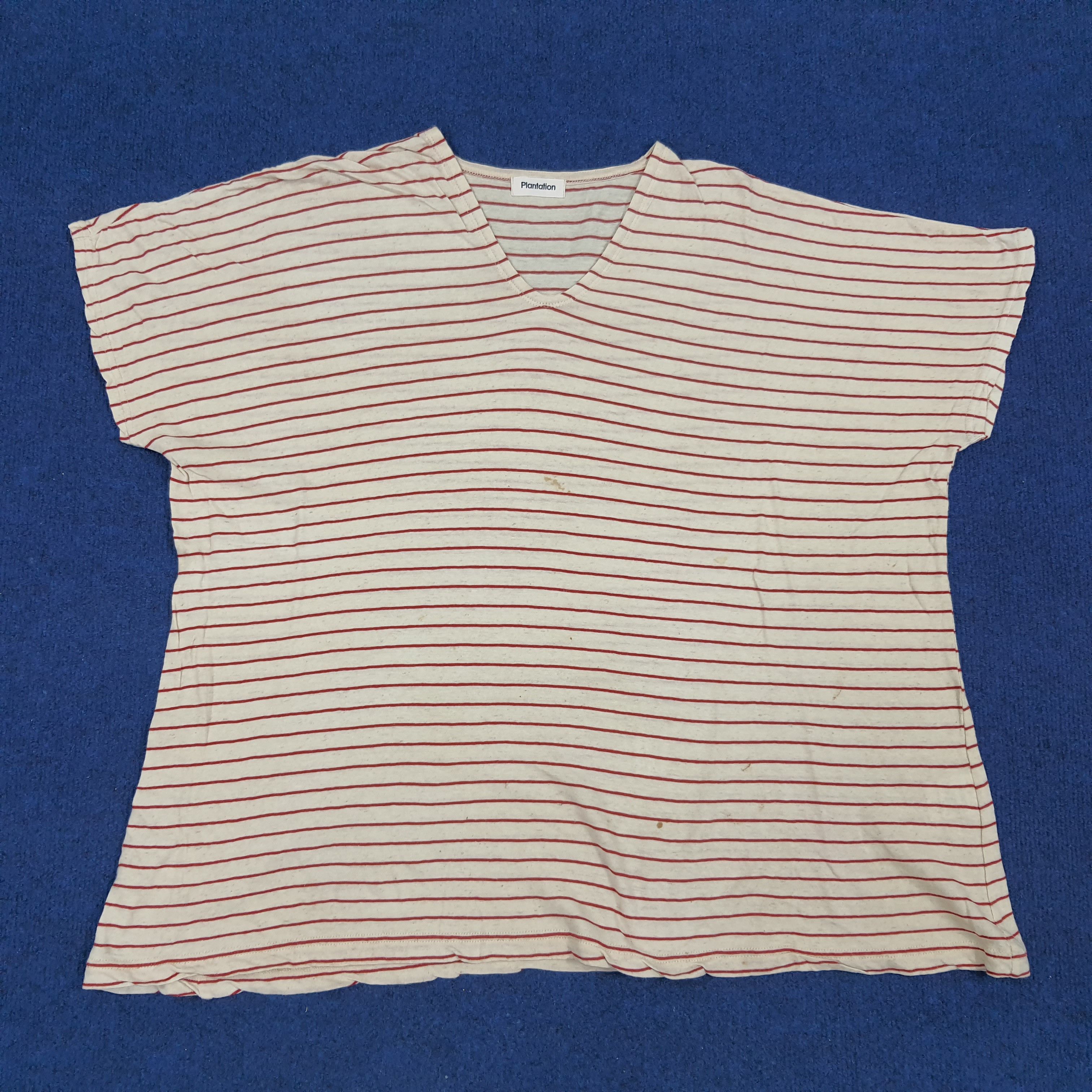 Issey Miyake × Japanese Brand × Vintage Vintage Plantation by Issey Miyake Striped Tshirt Size M / US 6-8 / IT 42-44 - 1 Thumbnail