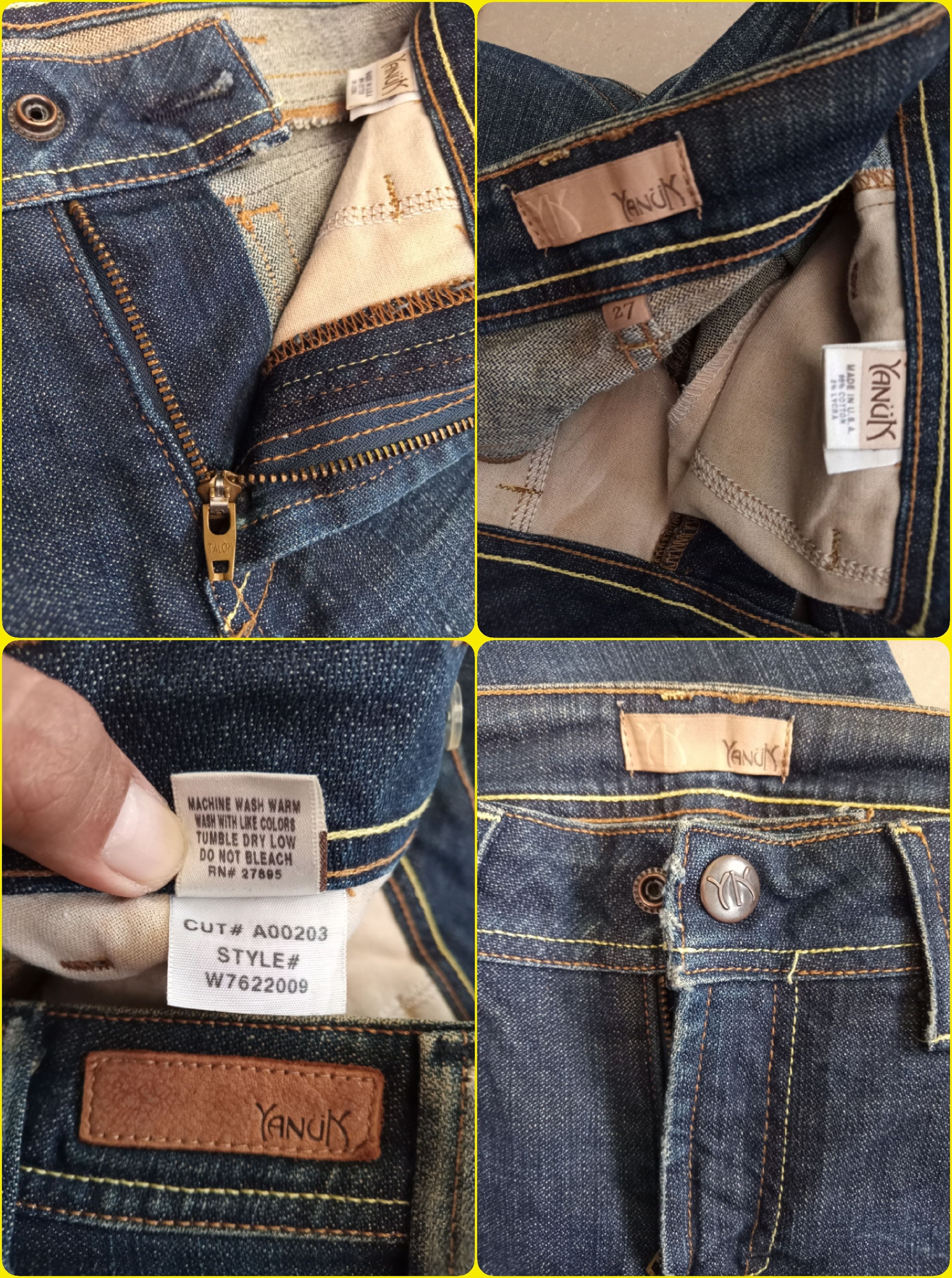 Vintage Vintage YANUK Rusty Wash Distressed Faded Jeans Size 30" / US 8 / IT 44 - 12 Thumbnail