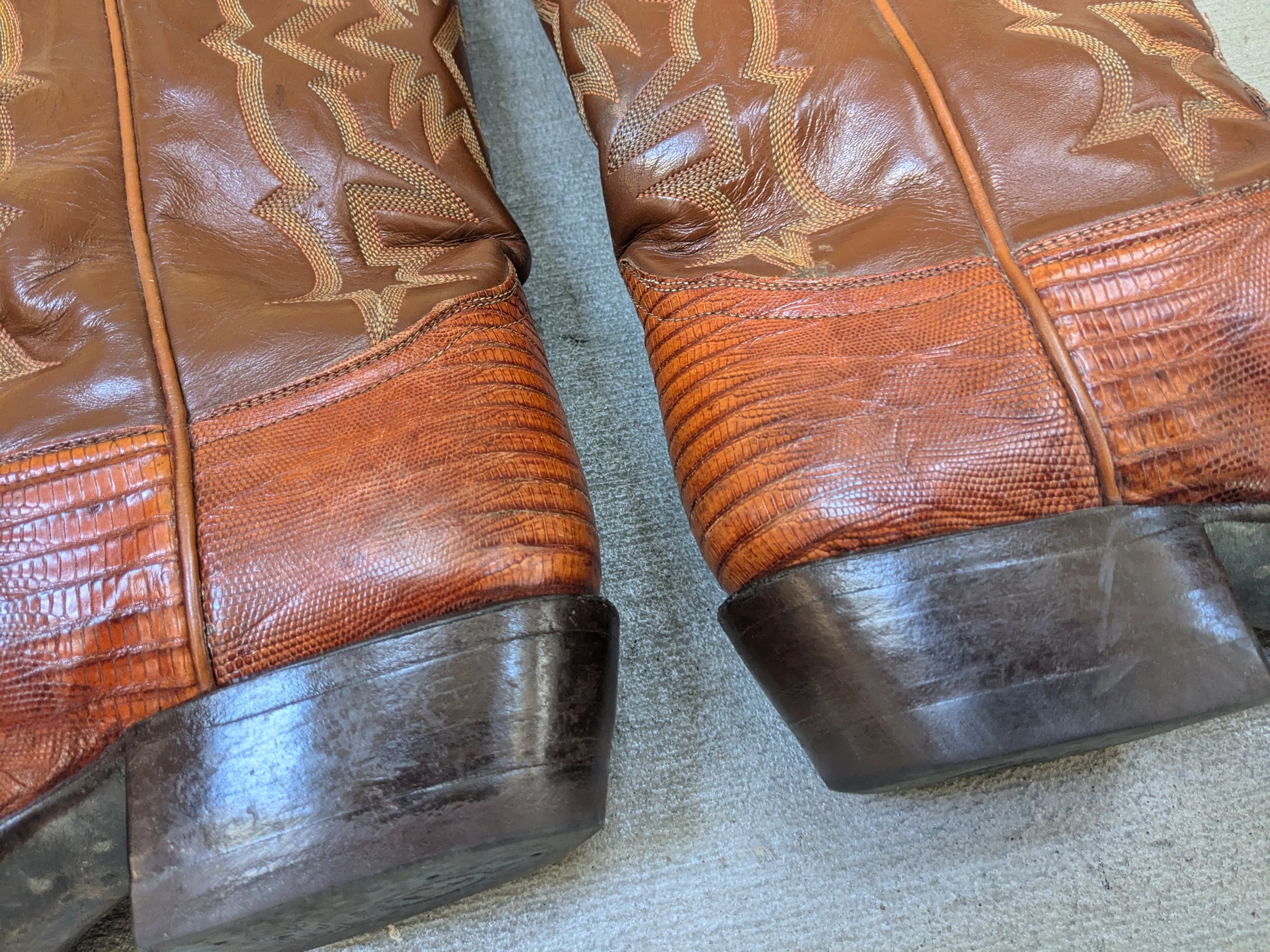 Tony Lama Tony Lama Cowboy Boots Lizard Brown 9.5 D Botas USA Size US 9.5 / EU 42-43 - 13 Thumbnail