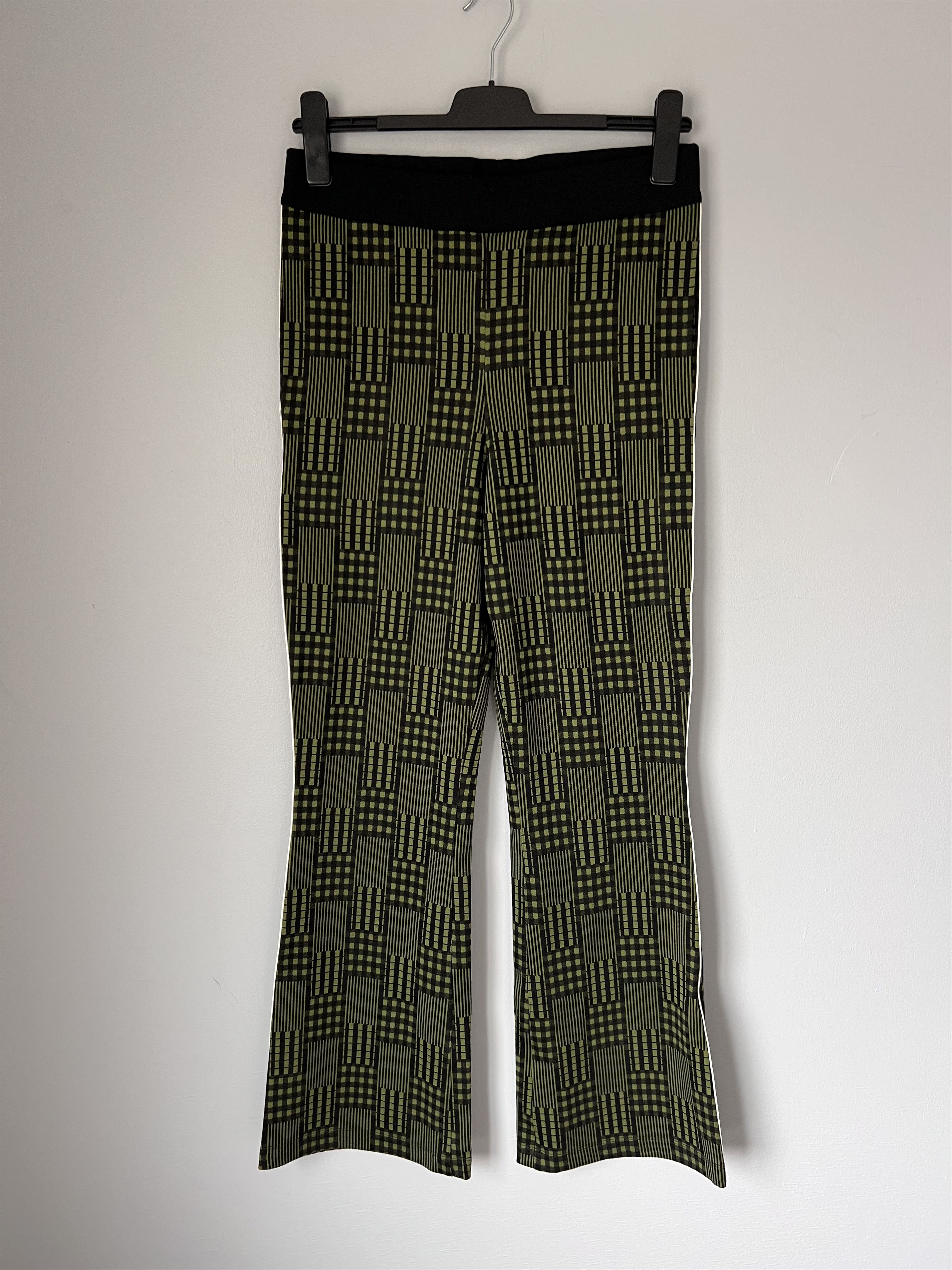 Marni Marni Flared Check Jersey Pants in Grass Green Size US 34 / EU 50 - 1 Thumbnail