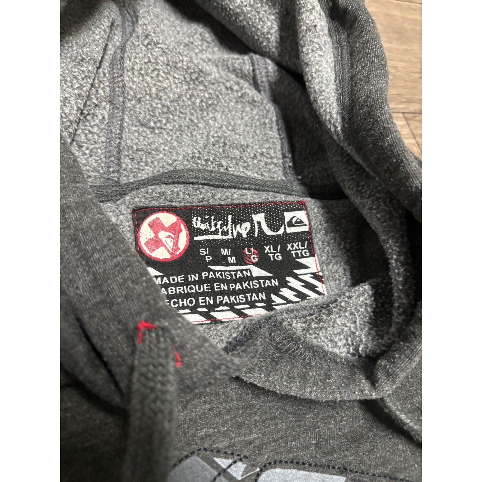 Quiksilver × Vintage Vintage Quiksilver Logo Gray Hoodie Sz L 00s Size US L / EU 52-54 / 3 - 3 Thumbnail