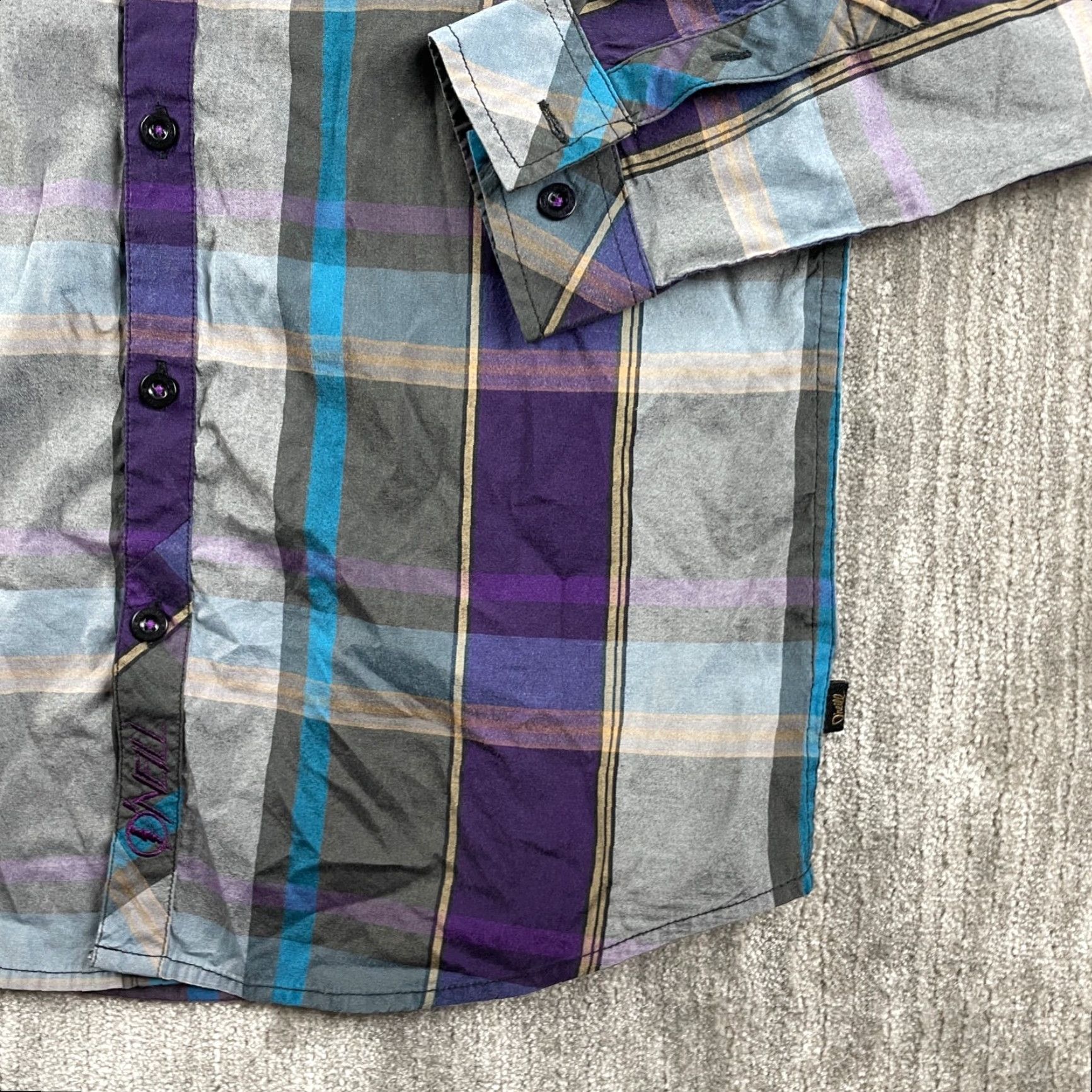 O'Neill O'Neill Shirt Mens Regular Button-Up Long Sleeve Plaid Purple M Adult Casual Size US M / EU 48-50 / 2 - 6 Thumbnail