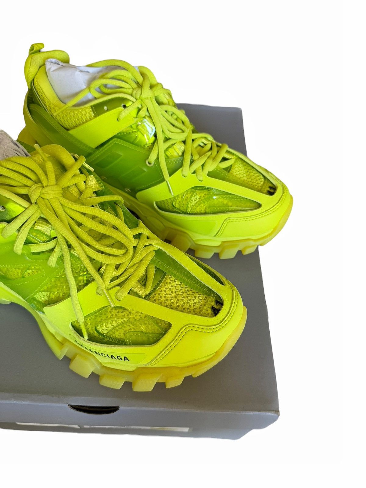 Balenciaga Neon Yellow Lime Track Runner Sneaker Size US 8 / EU 41 - 6 Thumbnail