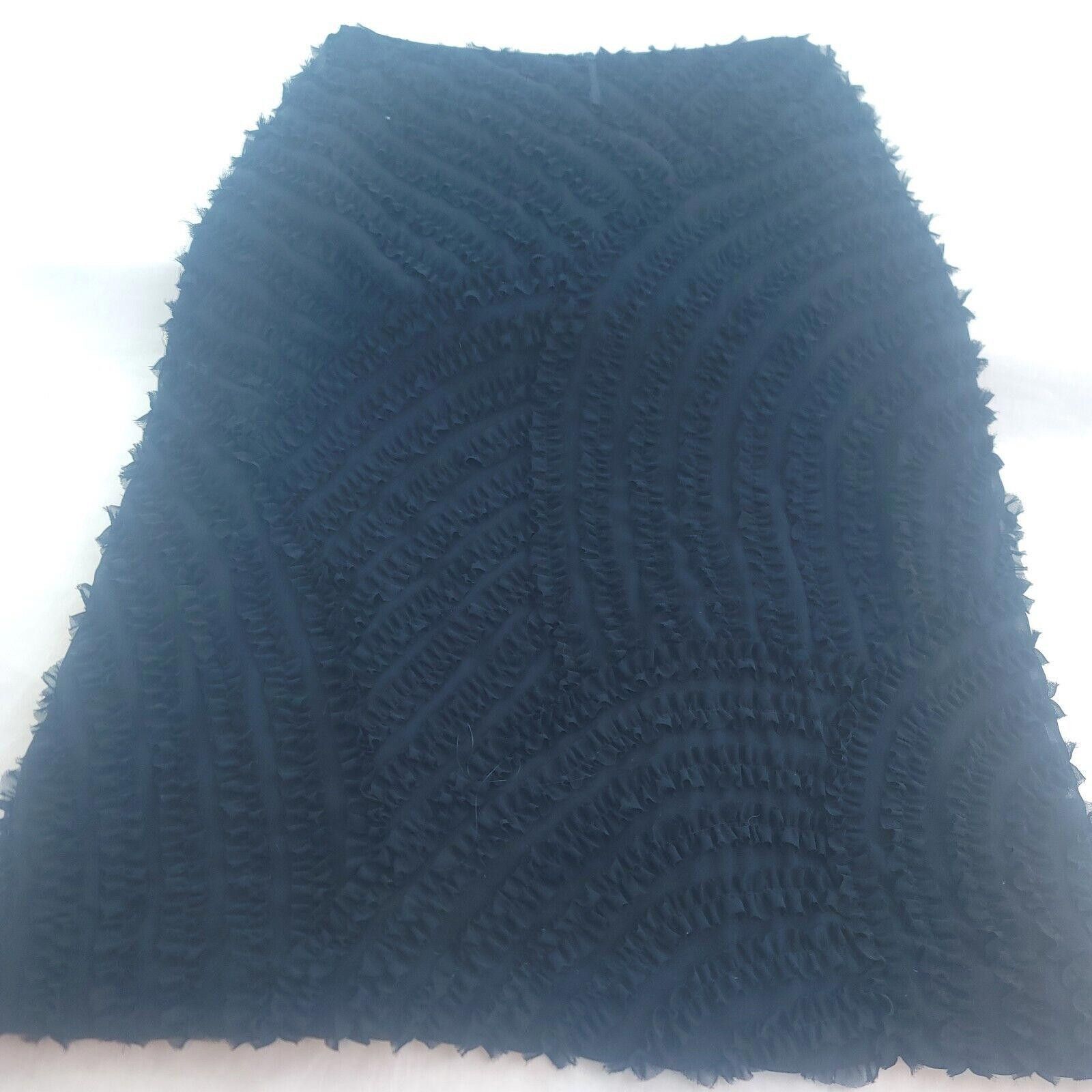 Designer Vintage Catchet Women's Size 8 Black Riffled Straight Skirt Size 30" / US 8 / IT 44 - 1 Thumbnail