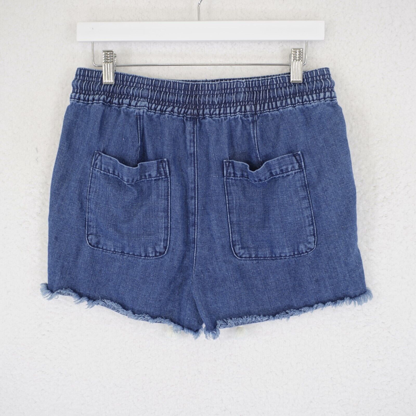 Ann Taylor Ann Taylor Loft Blue Denim Drawstring Elastic Waist Shorts S Size 28" / US 6 / IT 42 - 5 Thumbnail