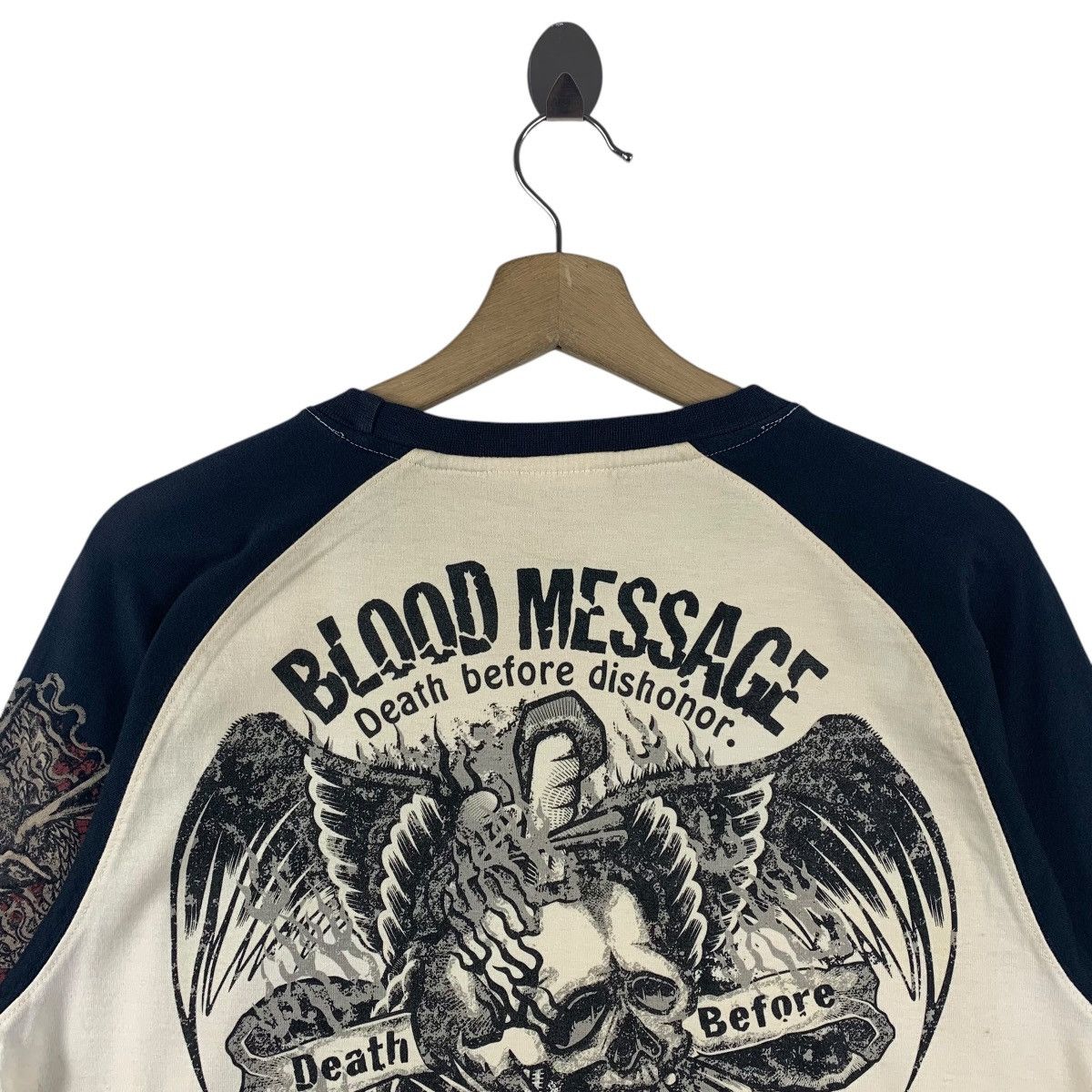 Japanese Brand Vintage BLOOD MASSAGE death before dishoner long sleeve tee Size US M / EU 48-50 / 2 - 9 Thumbnail