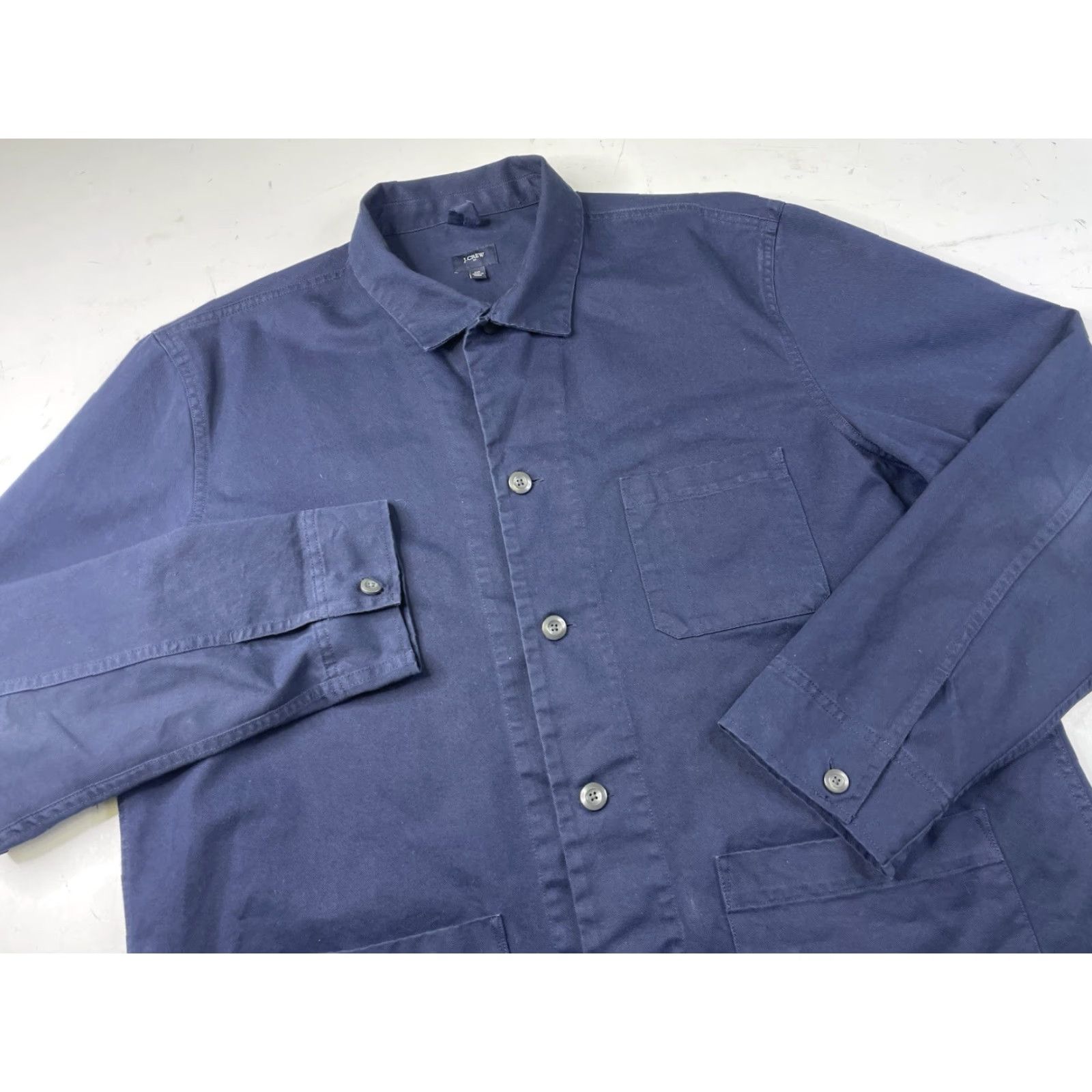 J.Crew J.CREW Jacket Mens Large Navy Cotton Utility Chore Shirt Pockets Size US L / EU 52-54 / 3 - 2 Thumbnail