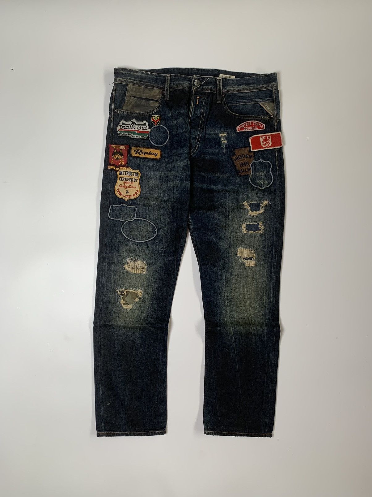 Replay 👽 Replay with patch distressed mudmax denim👽 Size US 33 - 1 Thumbnail