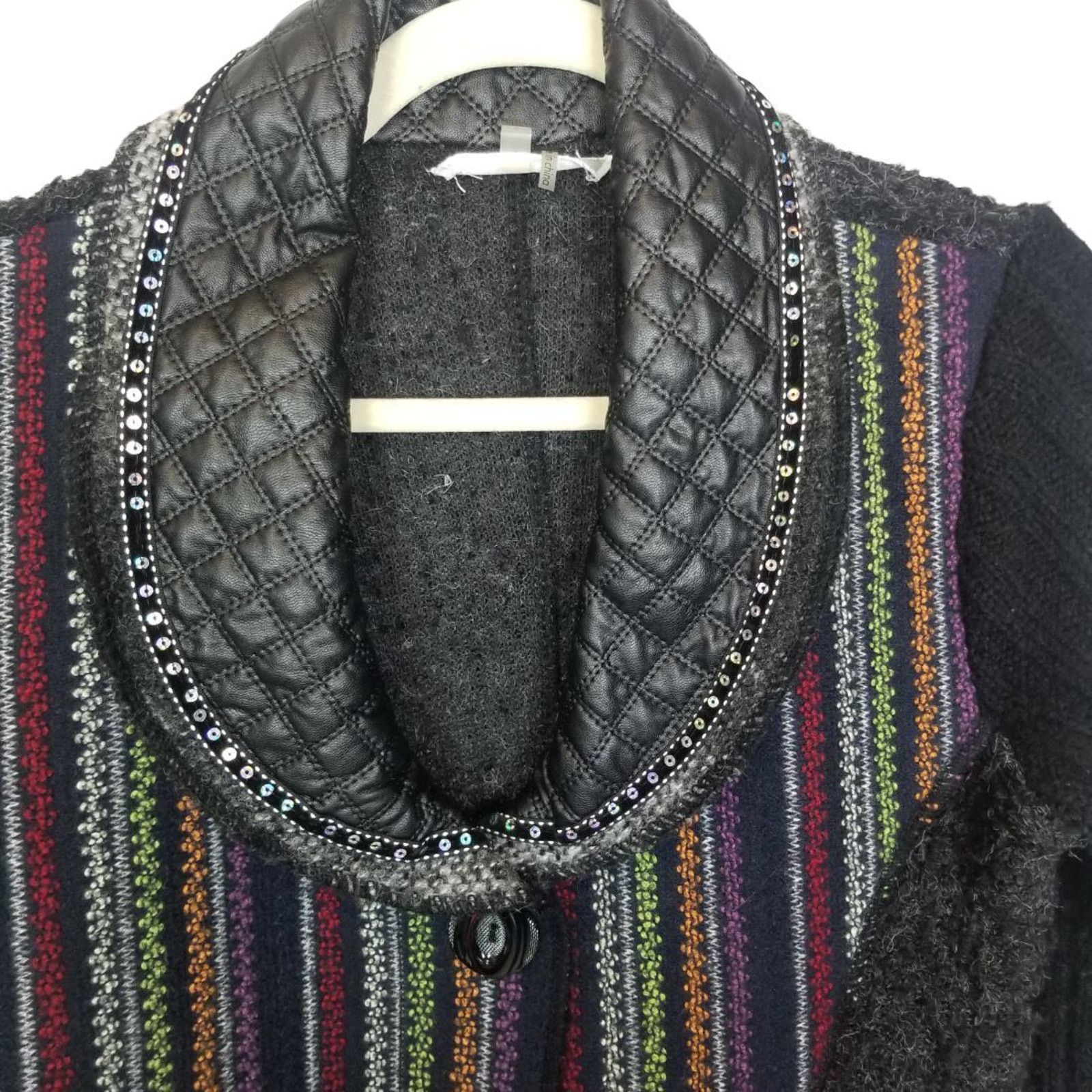 Dioniso Liquid Sioni Wool Mohair Sweater Cardigan Artsy Mixed Media Size S / US 4 / IT 40 - 2 Thumbnail