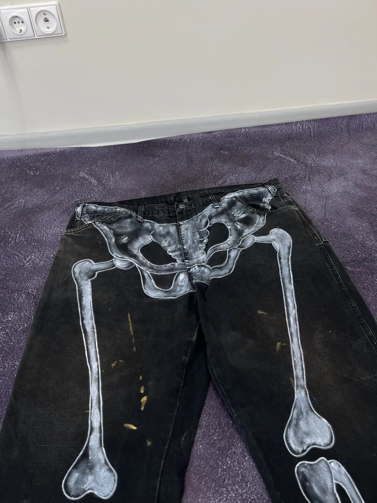 Dickies Vintage Dickies Skeleton Custom 1/1 Black Baggy Pants Jeans Size US 40 / EU 56 - 3 Thumbnail