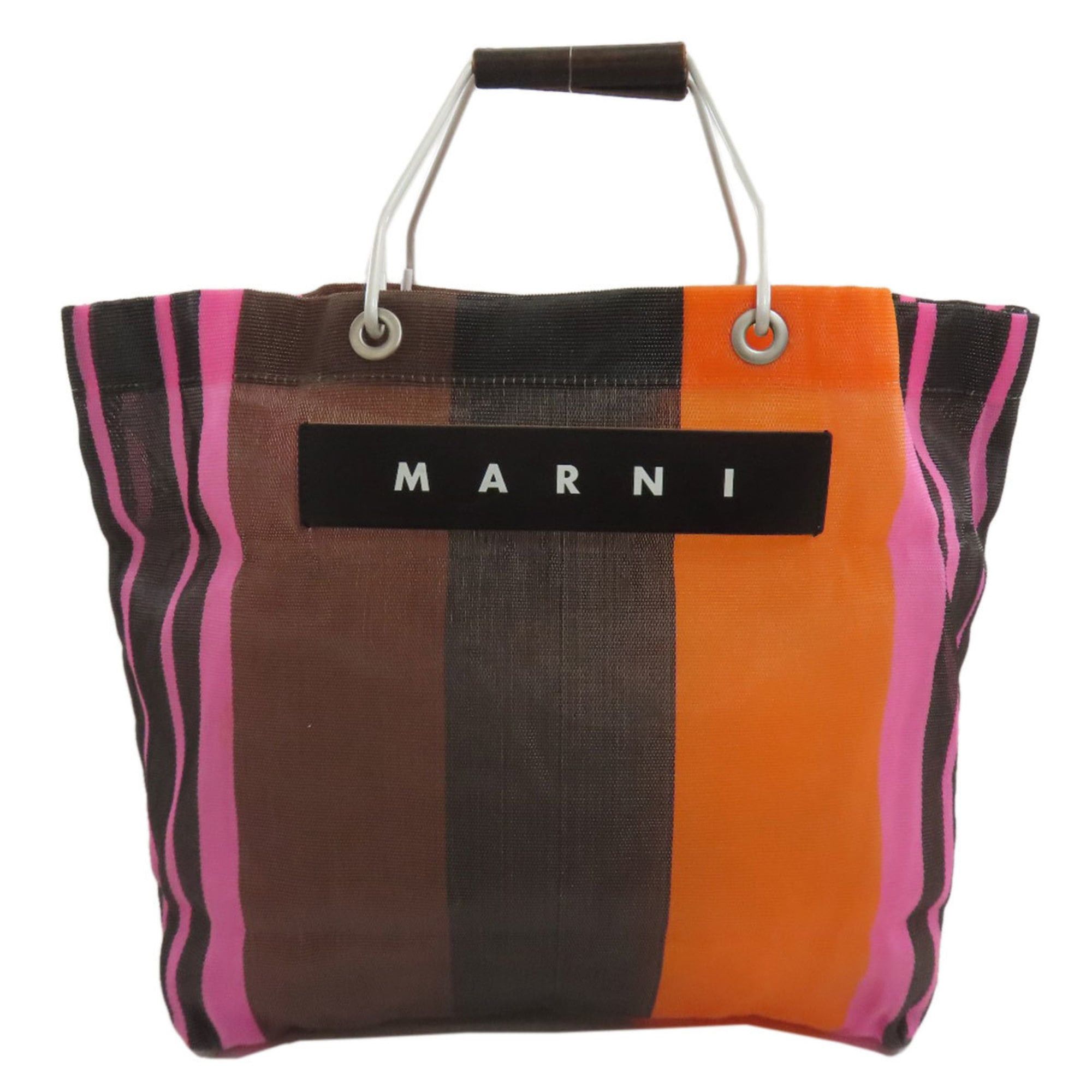 Marni Flower Cafe Nylon Handbag For Women in Black