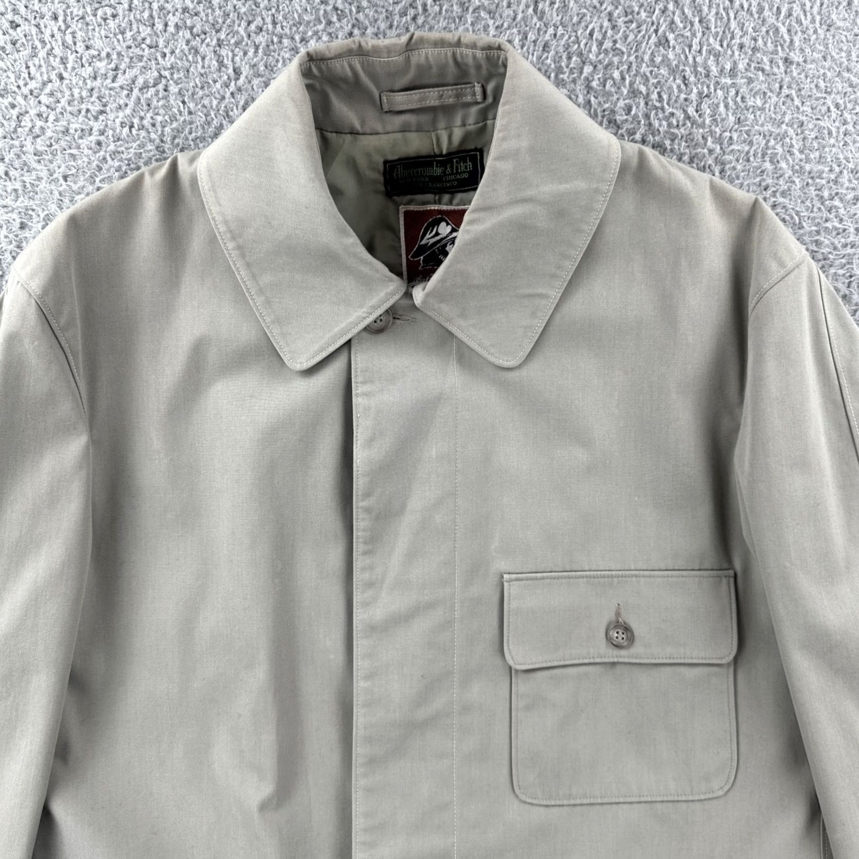 Abercrombie & Fitch VINTAGE Abercrombie & Fitch Mighty Mac Portwear Out O Gloucester Jacket Mens L Beige Fur Fitch Cotton Sportswear/Beach 1960s Size US L / EU 52-54 / 3 - 5 Thumbnail