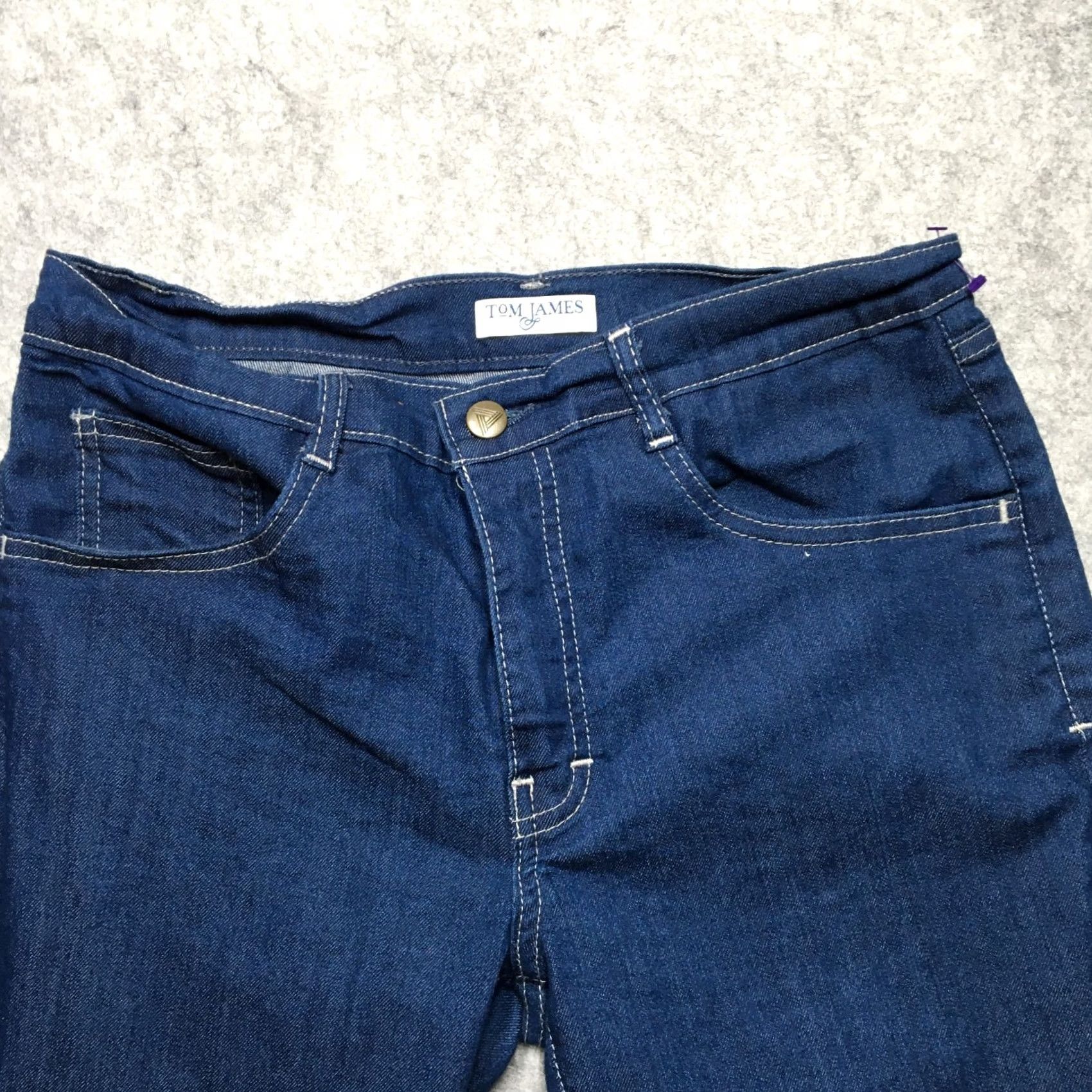 Delta Tom James Jeans Blue Delta Mens 30x33 Denim Medium Wash Regular 5-Pocket USA Font tag note: size approximated by measurements Vintage No Shirt? Size US 30 / EU 46 - 3 Thumbnail