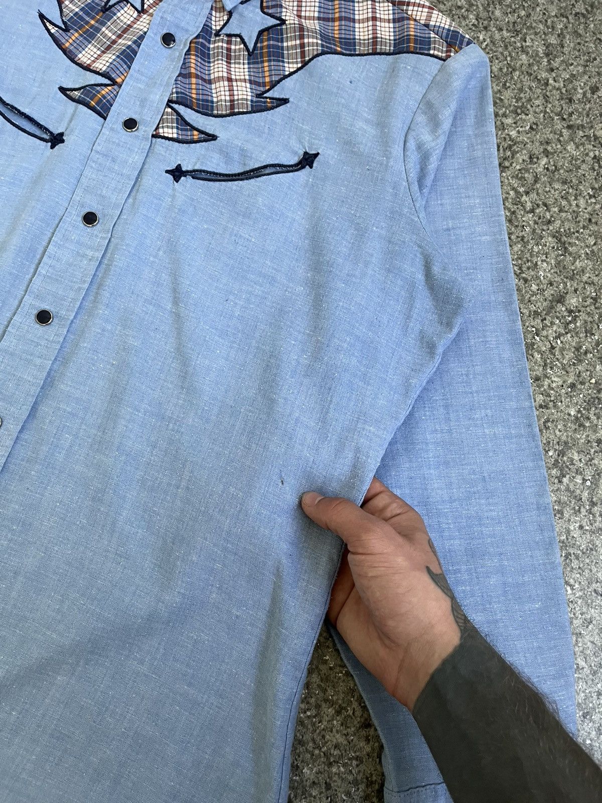 Vintage × Wrangler VINTAGE 70’s WESTERN TEXAS WRANGLER MADE IN USA SHIRT SZ L Size US L / EU 52-54 / 3 - 5 Thumbnail