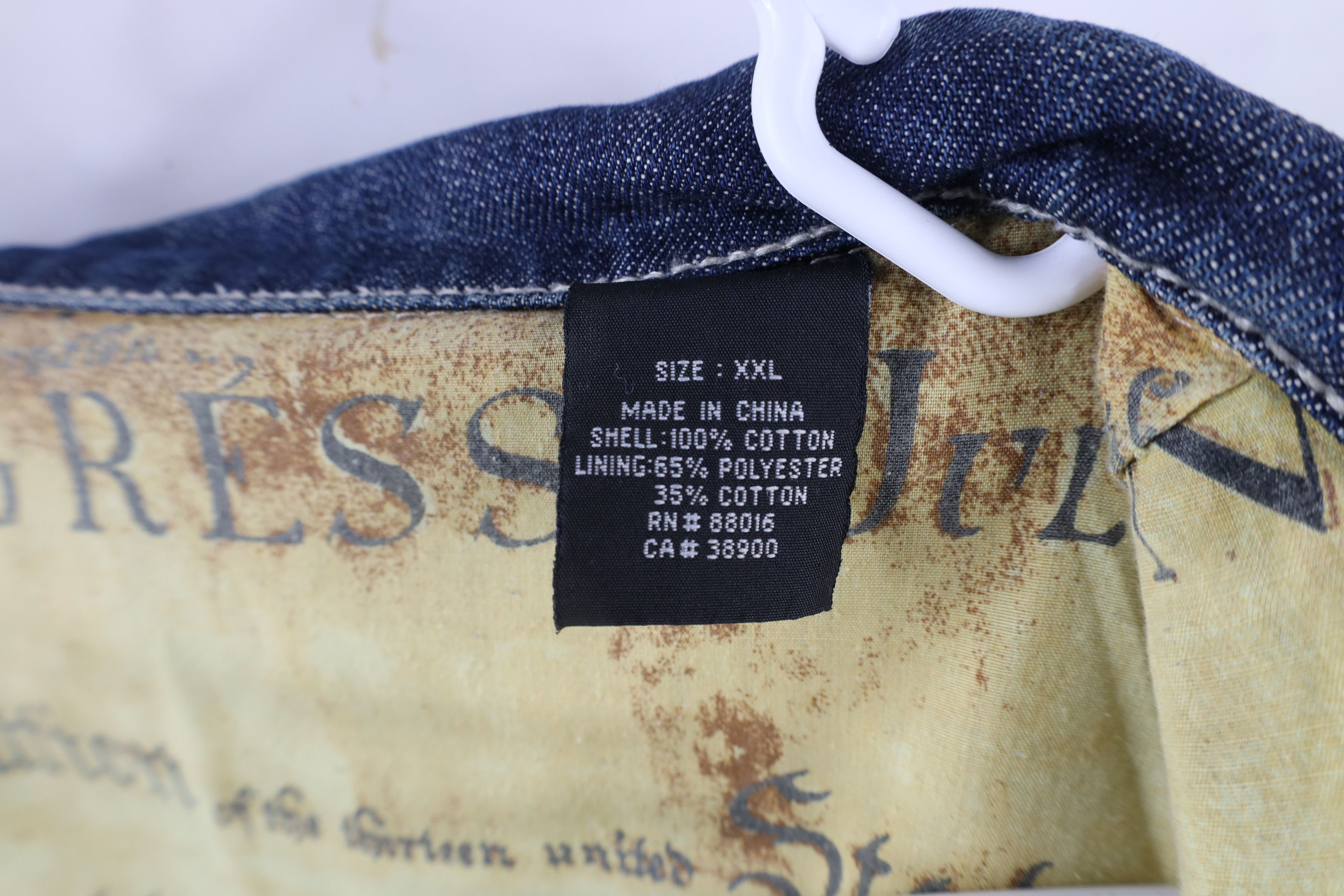 Vintage Vintage Marc Buchanan Pelle Pelle Flag Studded Denim Jacket Size US XXL / EU 58 / 5 - 10 Thumbnail