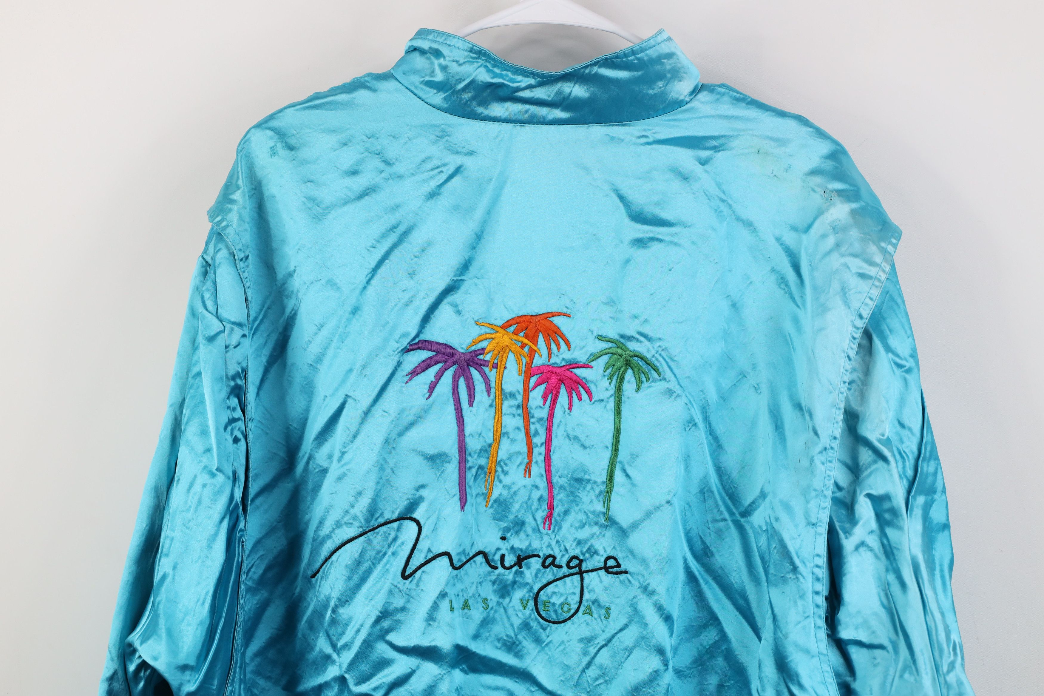 Vintage Vintage 90s Streetwear Casino Satin Bomber Jacket Blue USA Size US XXL / EU 58 / 5 - 14 Thumbnail