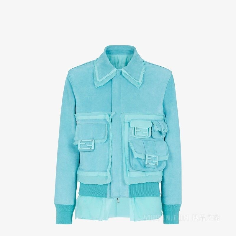 image of Fendi O1Loc1C0124 Jacket In Sky Blue, Men's (Size Medium)