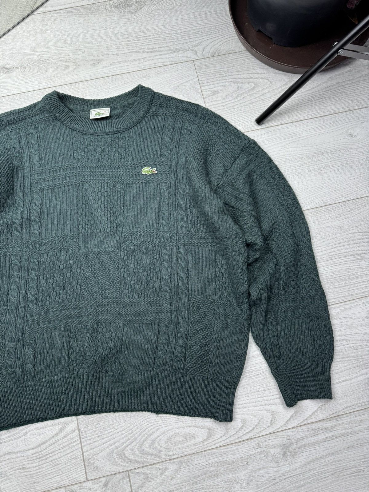 Lacoste × Vintage Lacoste Vintage Sweater Knit Casual Green 90s Hype Rare Size US L / EU 52-54 / 3 - 3 Thumbnail