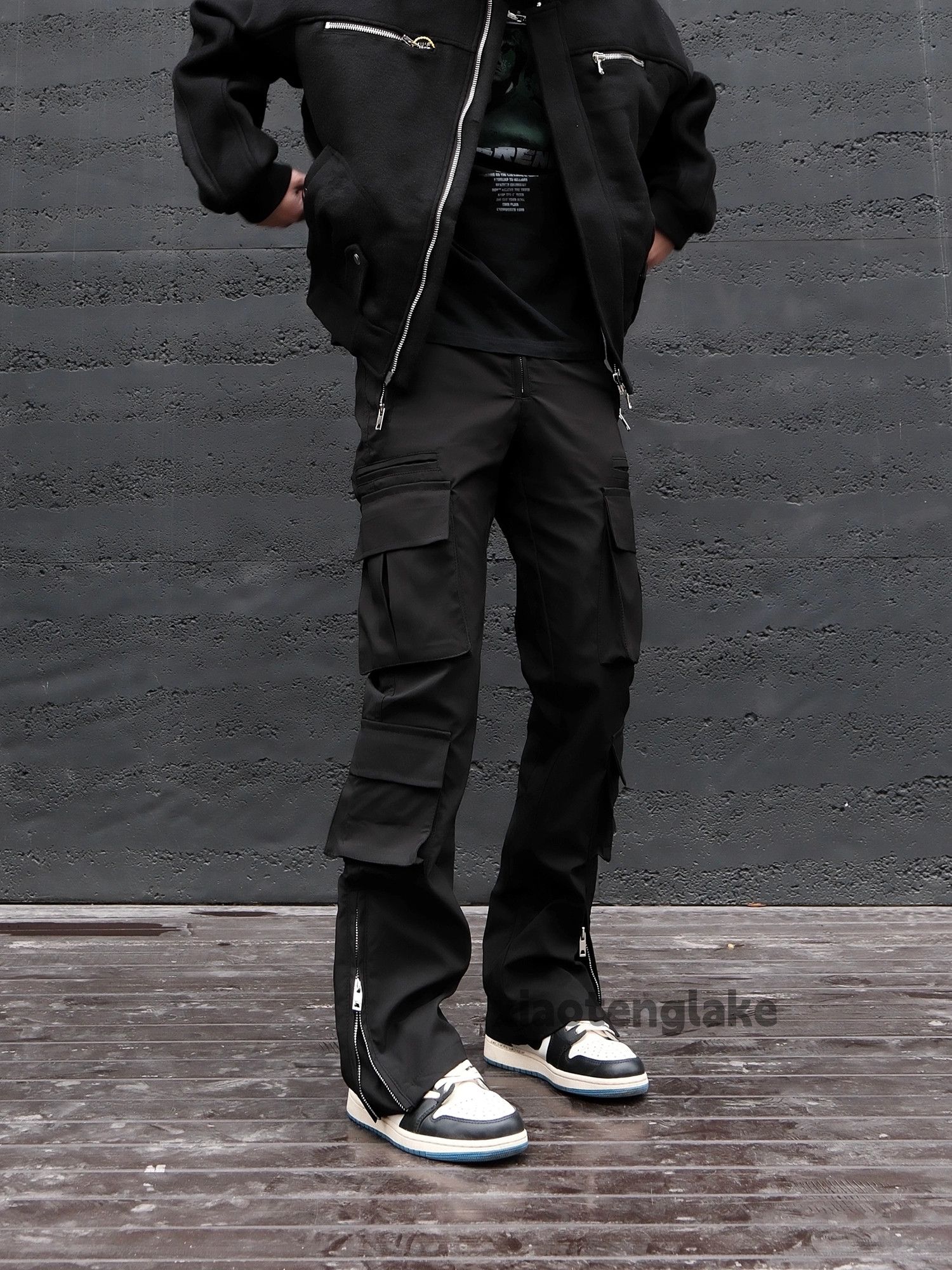Designer × Japanese Brand × Vintage utility zipper punk flared yuppie bootcut flared pants Size US 30 / EU 46 - 2 Thumbnail