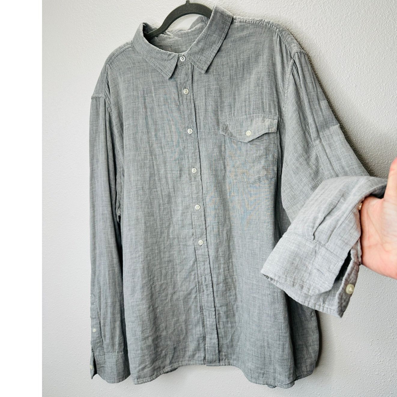 Other Goodfellow Light Gray Linen Long Sleeve Button Shirt 2XL Size US XXL / EU 58 / 5 - 1 Thumbnail