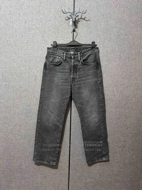 Acne Studios Acne Studios Black Gray Cotton Logo Embroidered Pants. Size US 32 / EU 48 - 1 Thumbnail