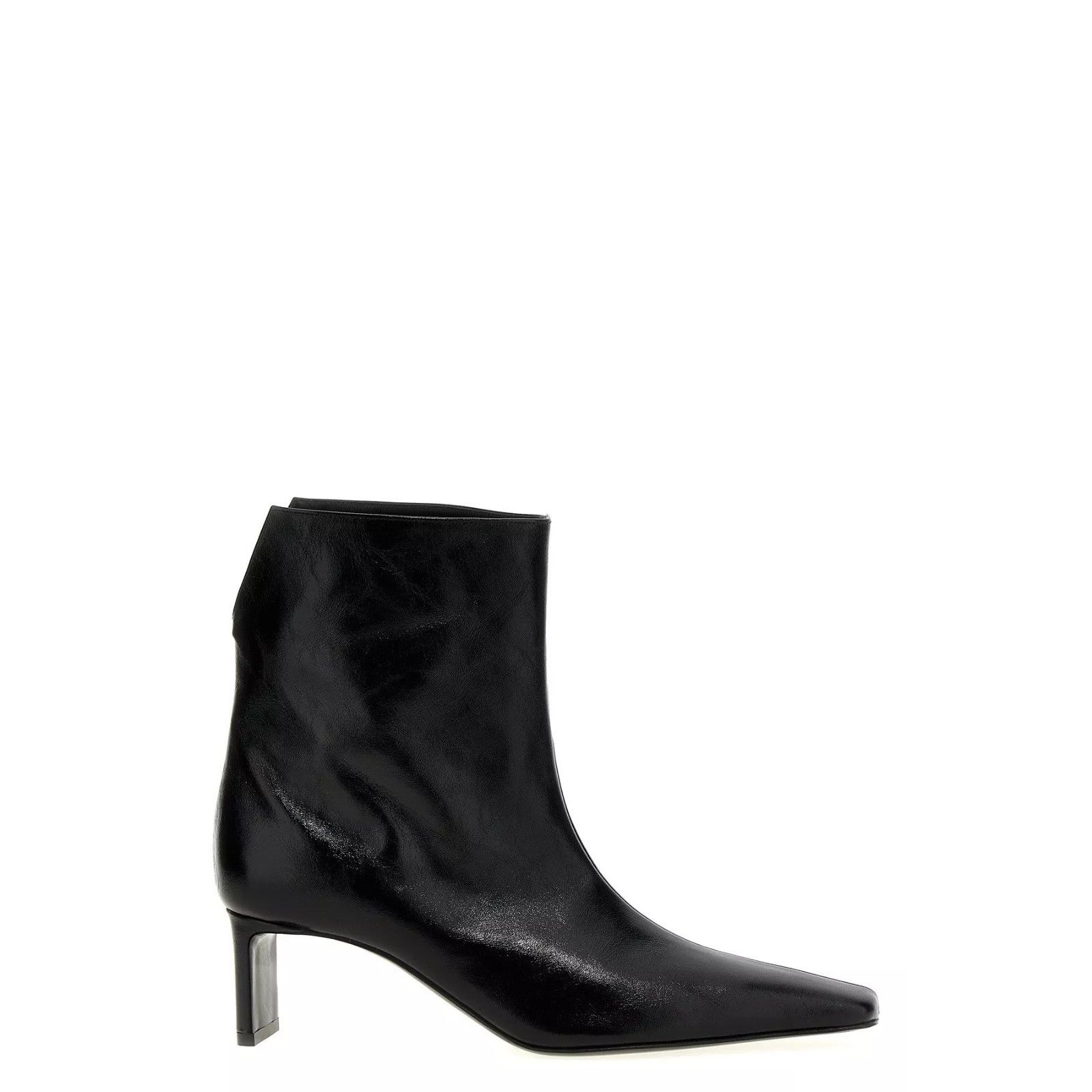 KHAITE Ona Black Leather 55mm Heel Ankle Boots New And Authe