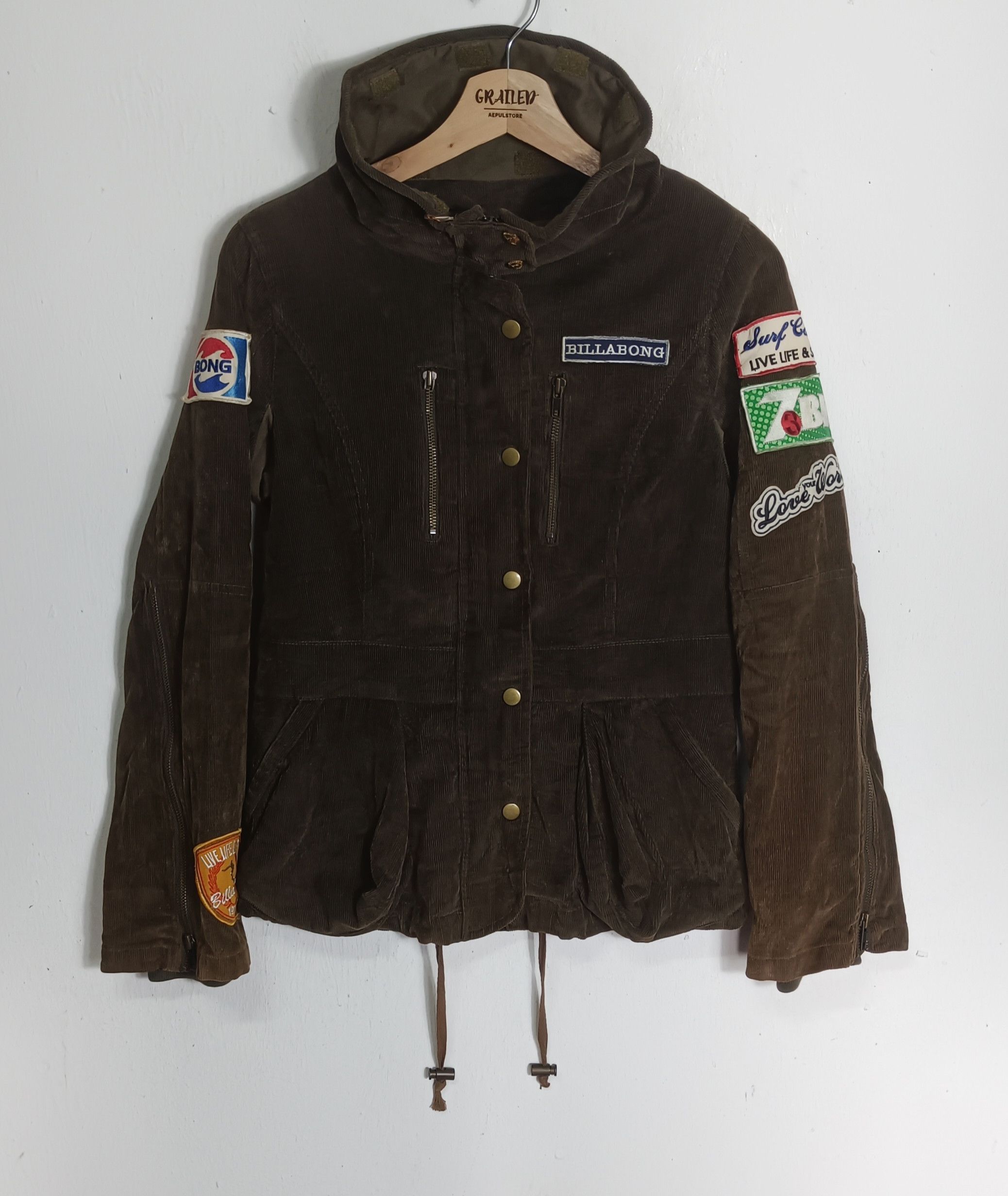 Billabong 90s Billabong Military Corduroy Pacthwork Size S / US 4 / IT 40 - 1 Thumbnail
