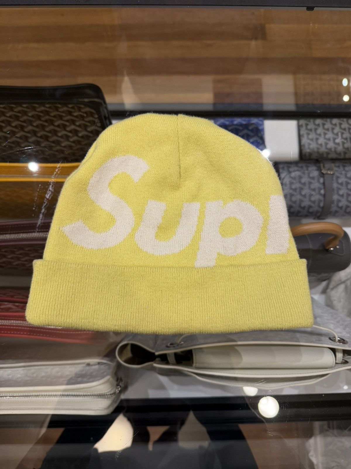 Supreme Supreme Logo Beanie - Yellow Size ONE SIZE - 1 Thumbnail