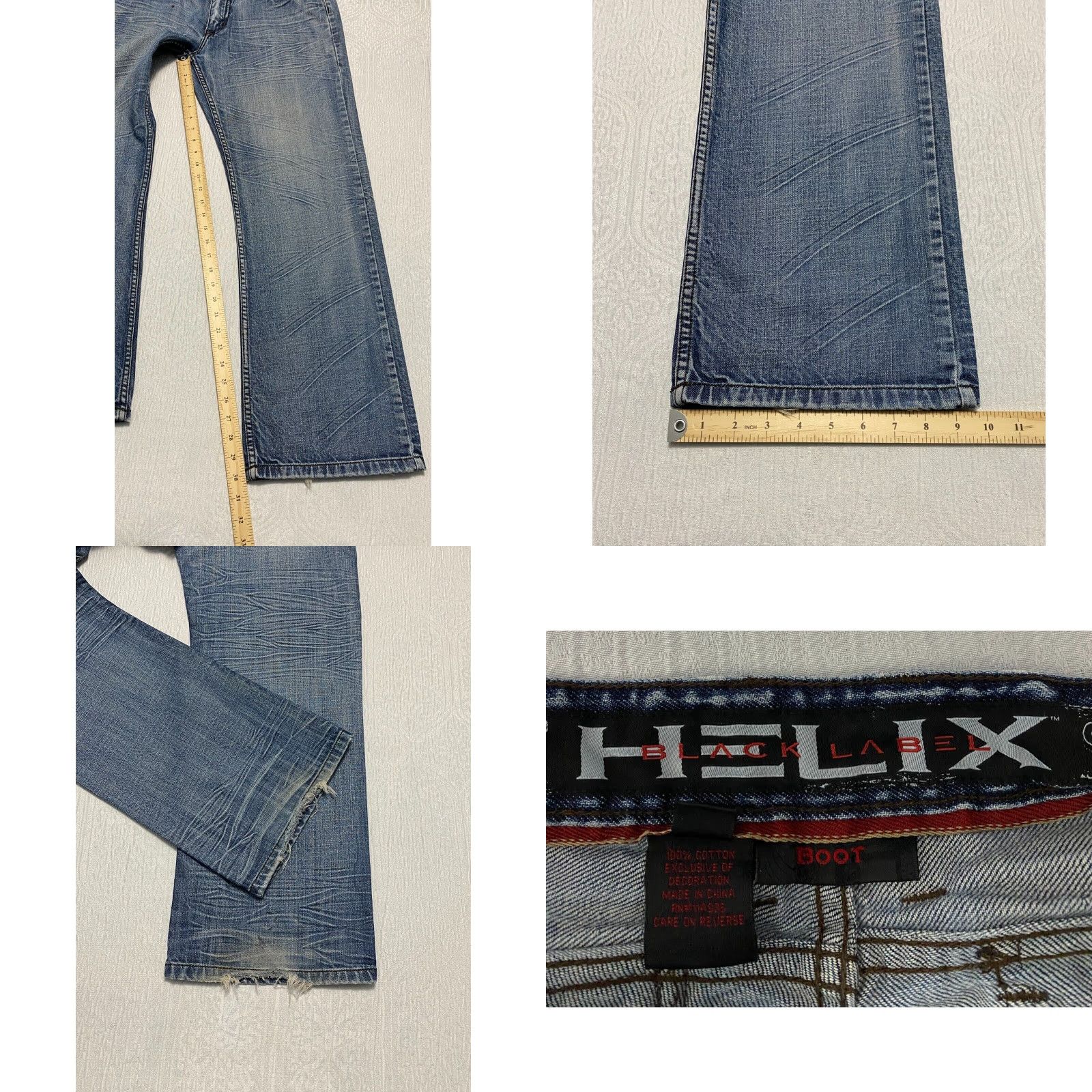Vintage Helix Black Label Jeans Men Size 34 Reg Bootcut 5-Pocket Denim 100% Cotton Blue Y2K 90s Embroidered Pattern: Solid Size US 34 / EU 50 - 8 Thumbnail