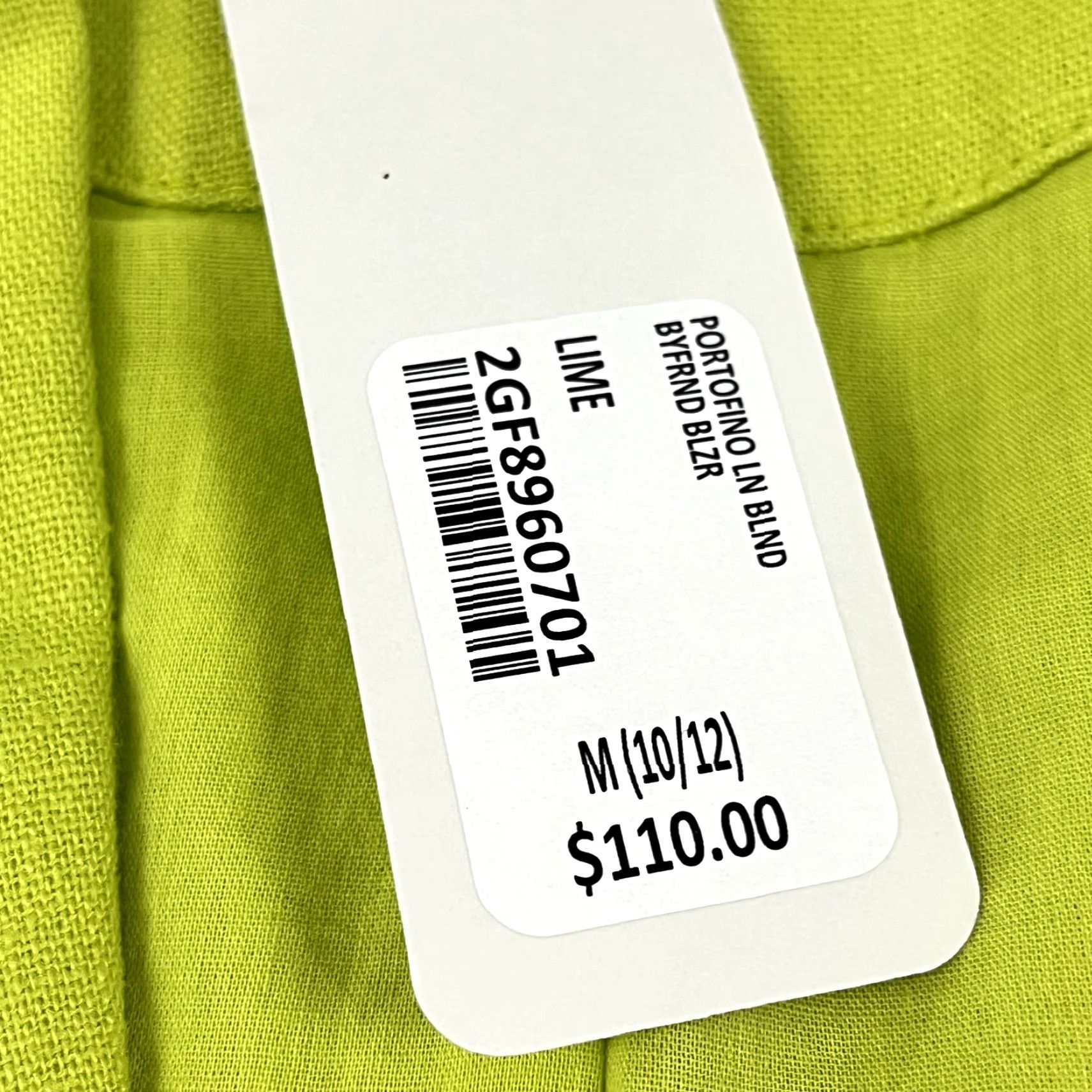 Soft Surroundings SOFT SURROUNDINGS Boyfriend Blazer Womens Medium 10/12 Lime Green Linen Blend Casual Business Size M / US 6-8 / IT 42-44 - 2 Thumbnail